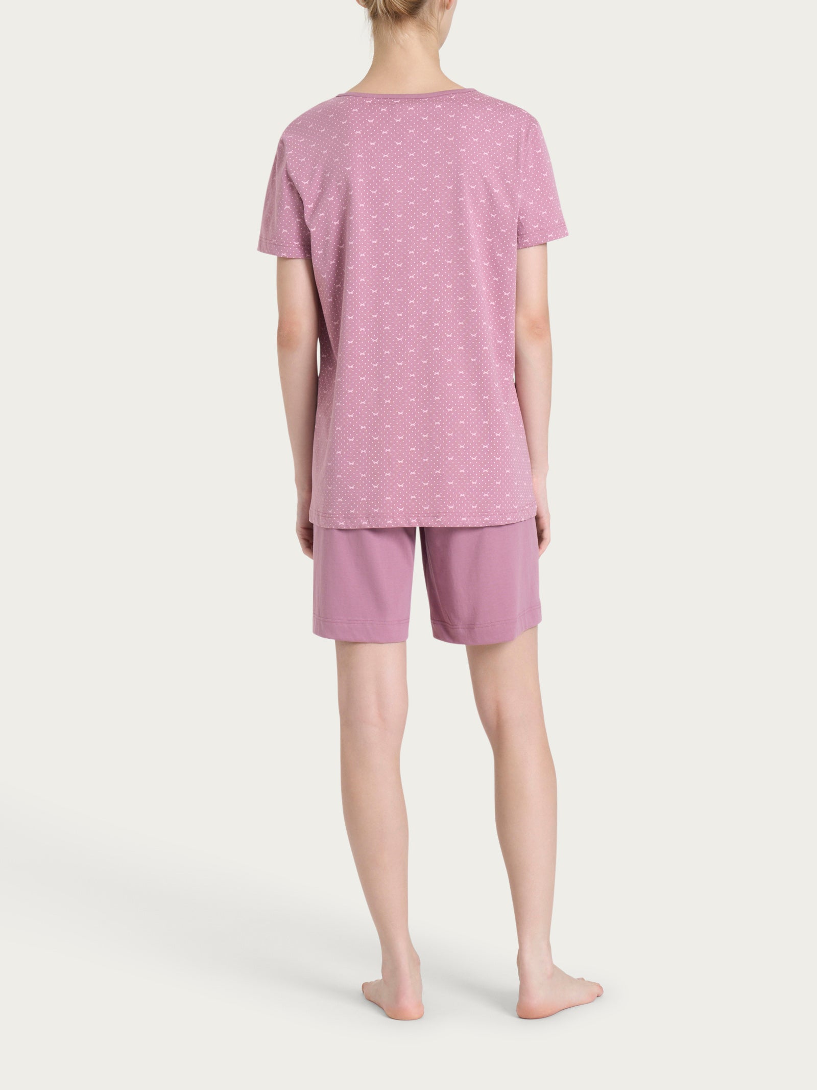Ragno Sweet Emotion Pigiama trittico jersey cotone Dusky Orchid