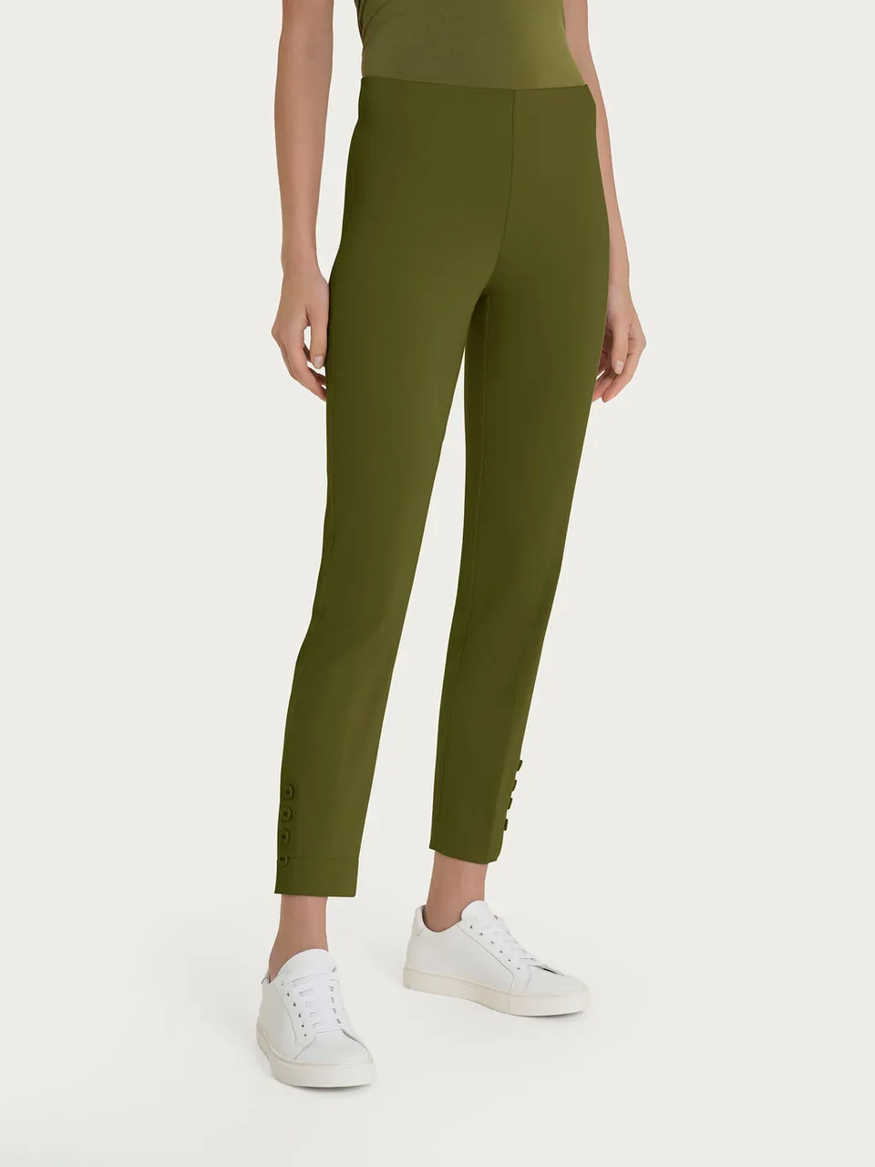 Ragno Satin Power pantalone capri bottoni Sfagno
