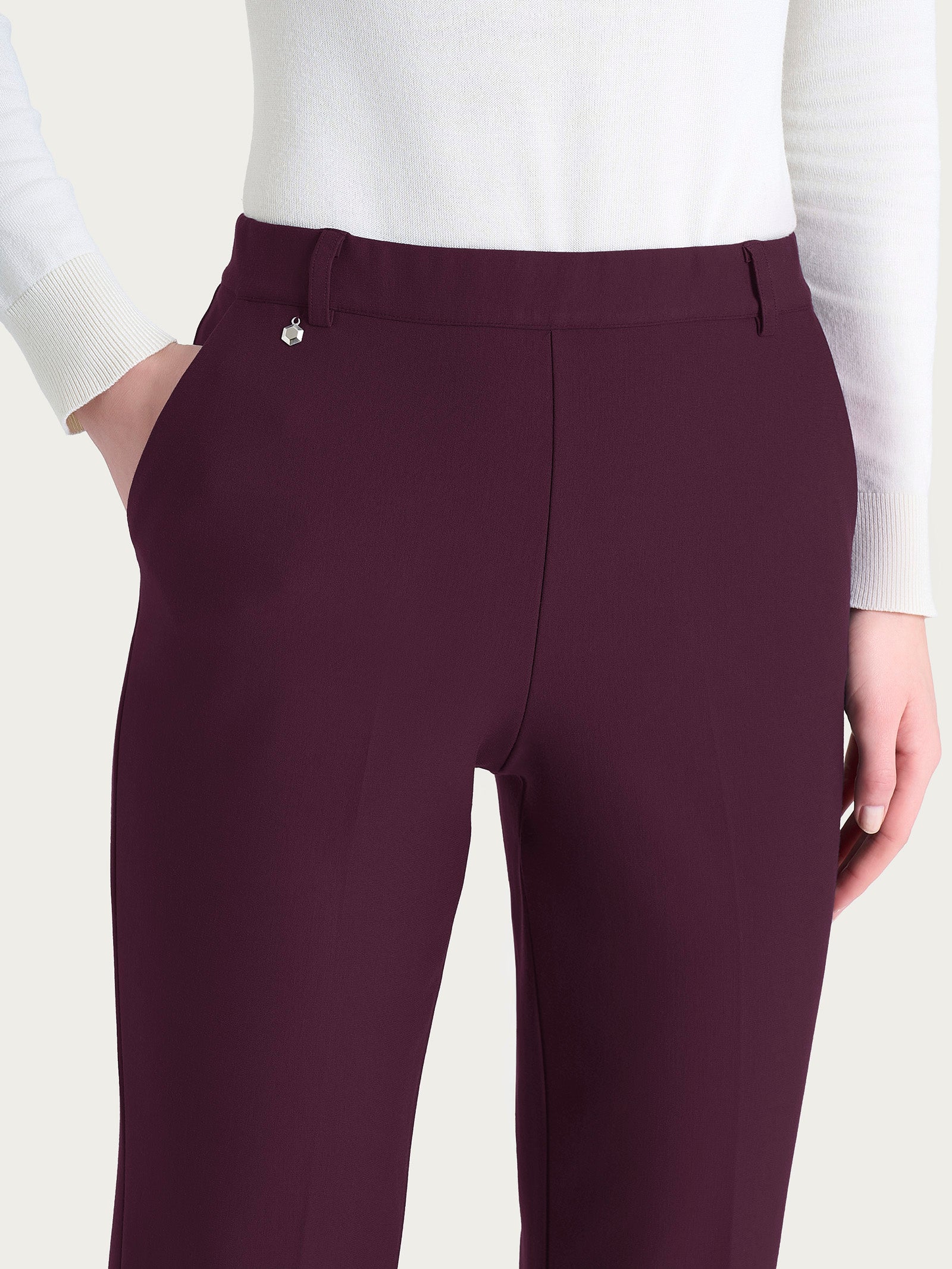 Ragno Compact Pantalone Ampio Fig Risvolto Viscosa