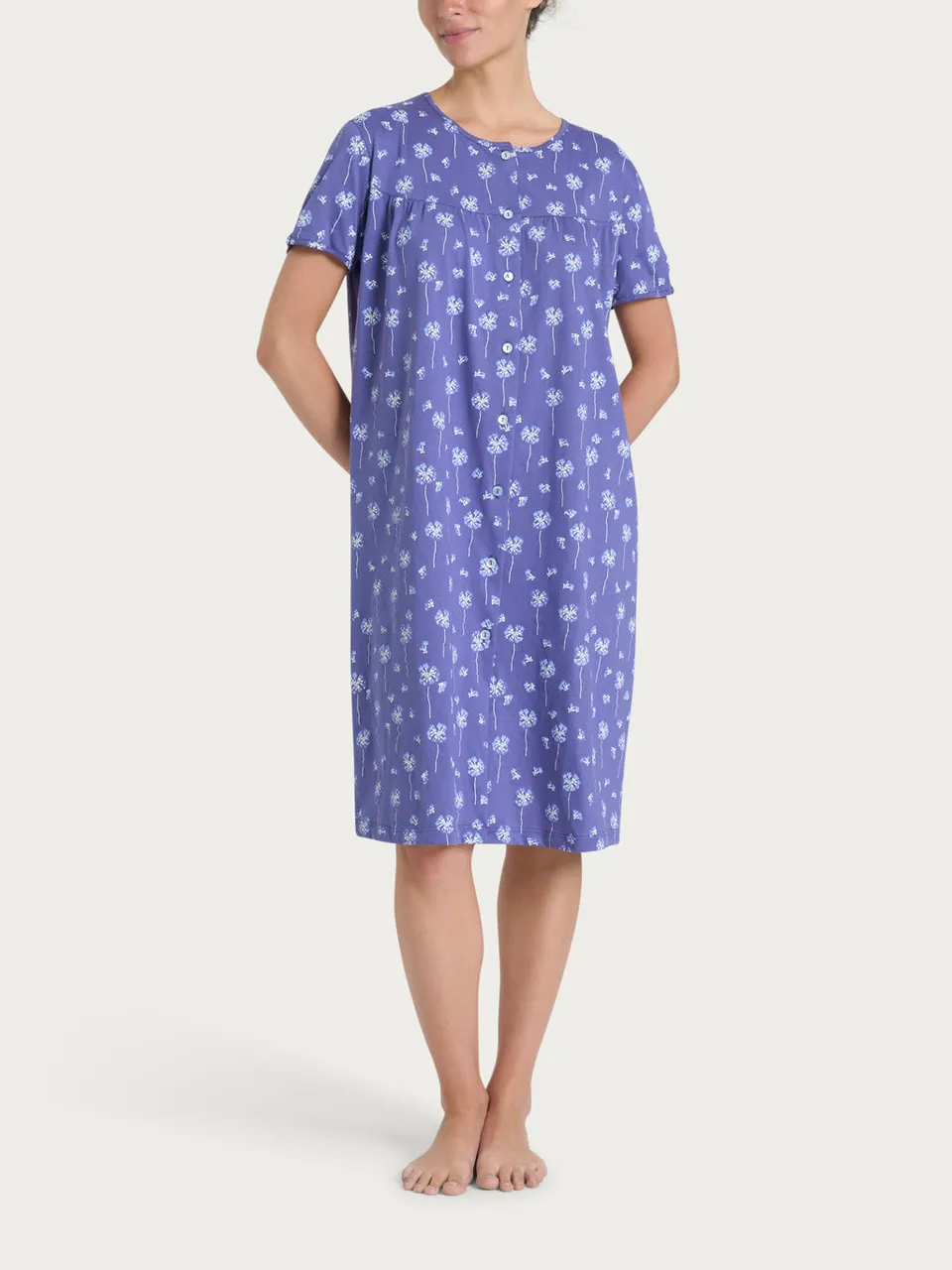 Ragno Jersey Cotone Camicia Notte Donna Marlin manica corta