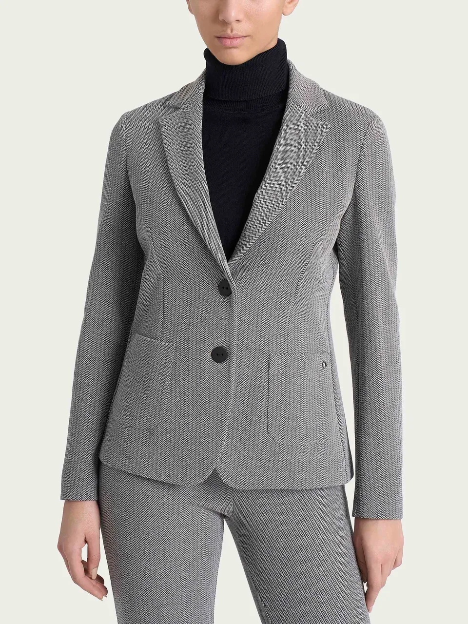 Ragno Compact Blazer Spina Pesce Donna Eco Jacquard Marrone