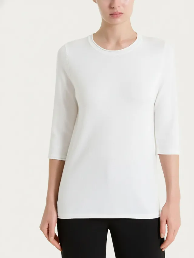 Ragno Four Seasons maglia girocollo manica 3/4 Avorio
