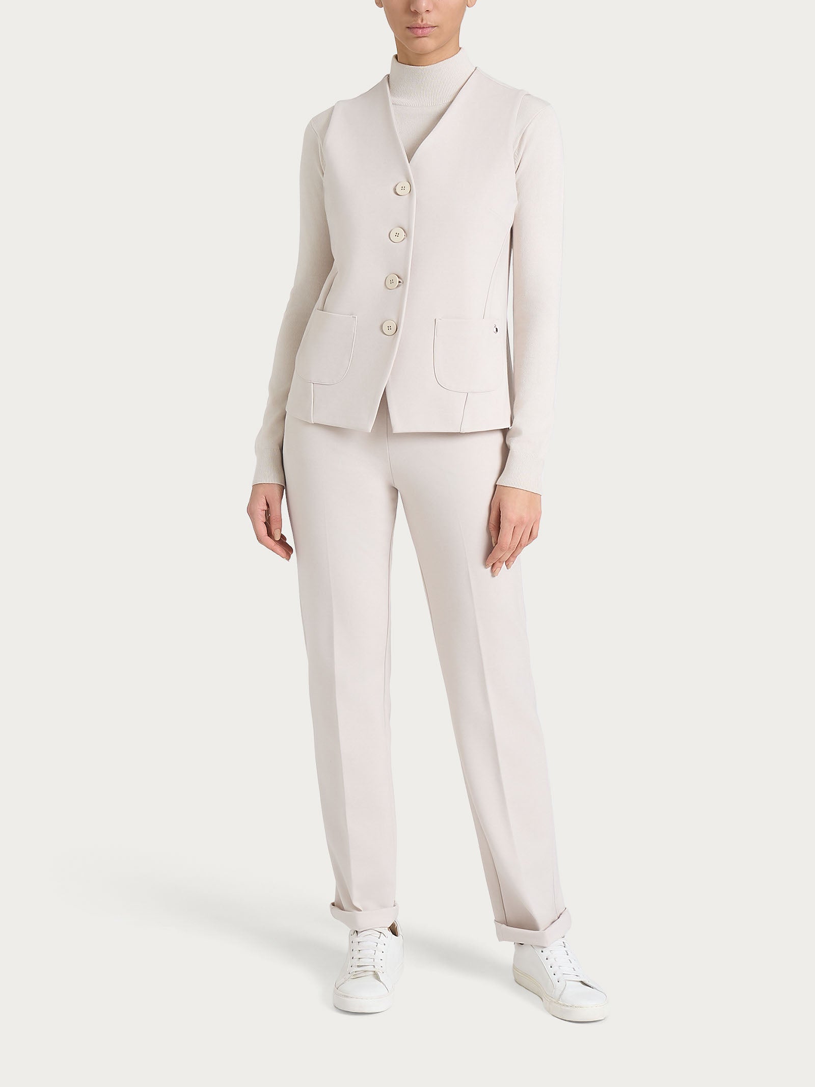 Ragno Gilet 4 Bottoni Cashmere Compact Champignon