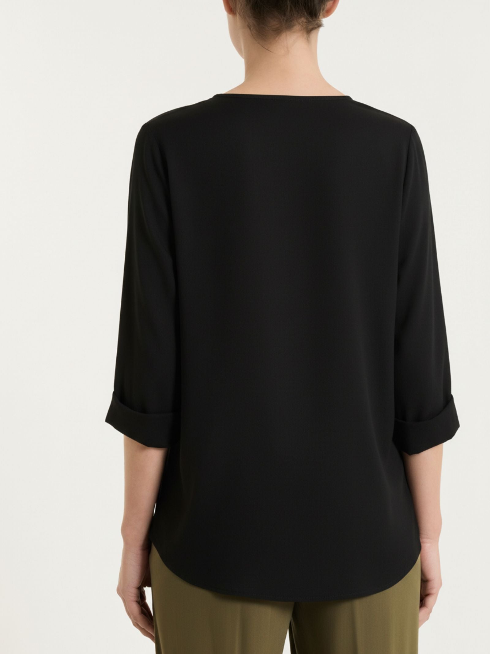 Ragno Voile Stretch camicia viscosa nera Nero