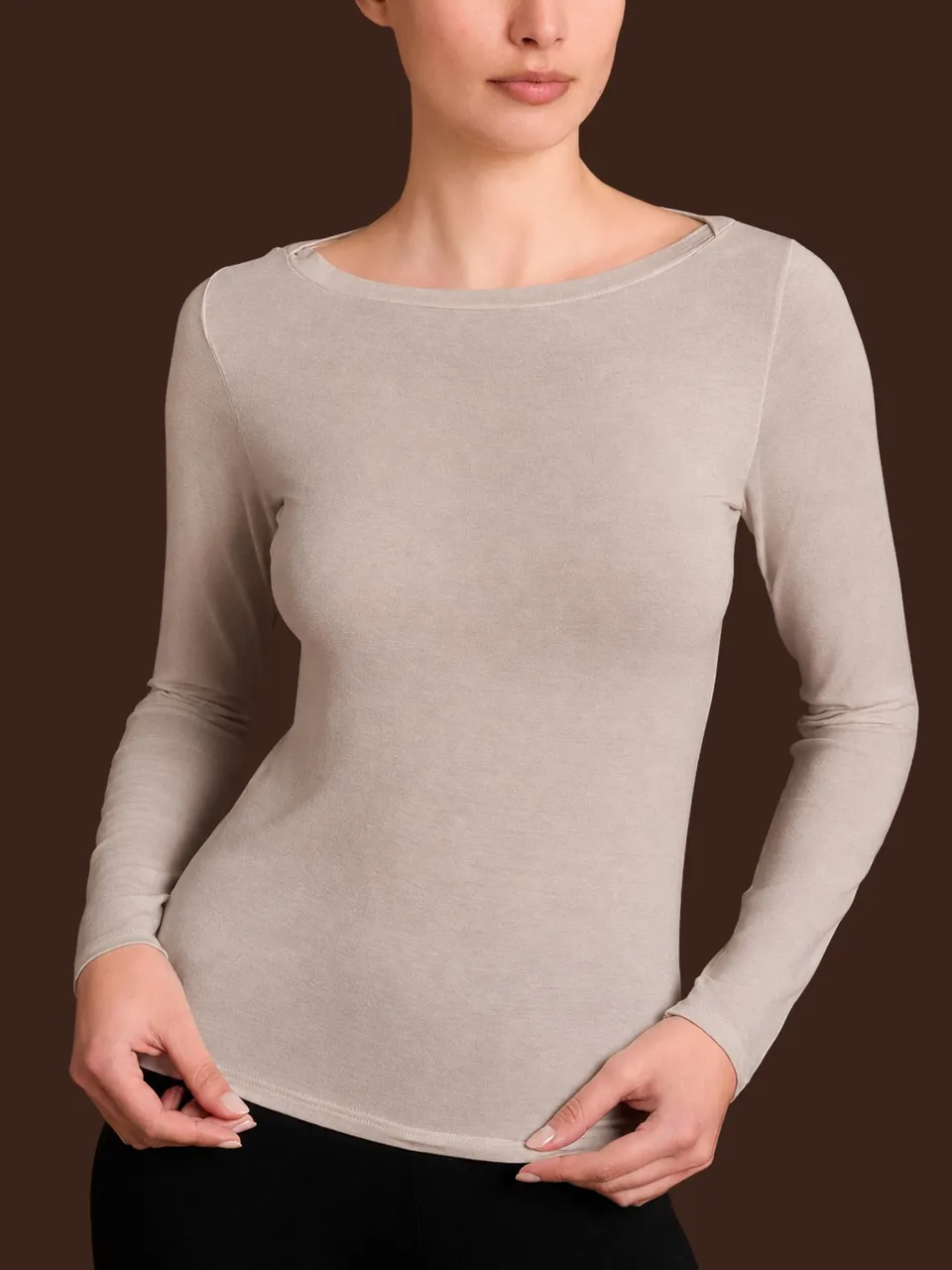 Ragno Tenderwool maglietta collo barchetta string manica lunga