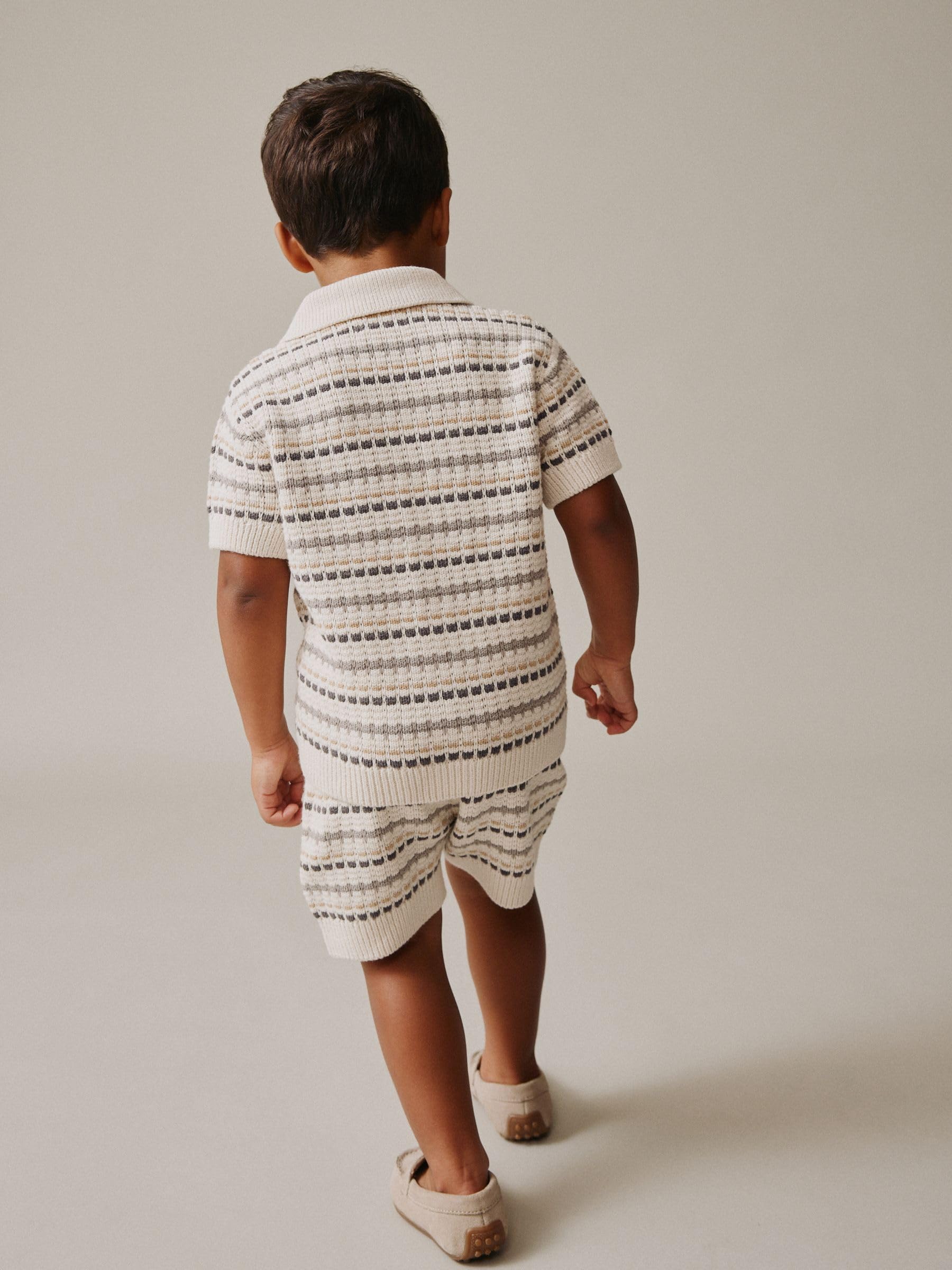 Next polo shorts completo bambino 92-98 maglia testurizzata