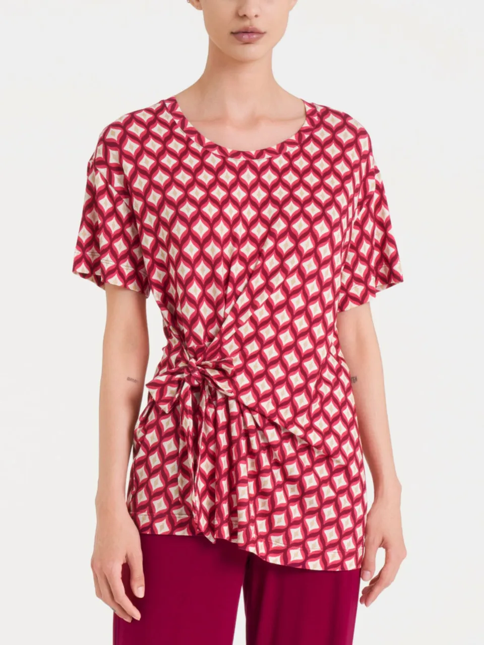Ragno Viscosa Summer t-shirt nodo rhododendron manica corta