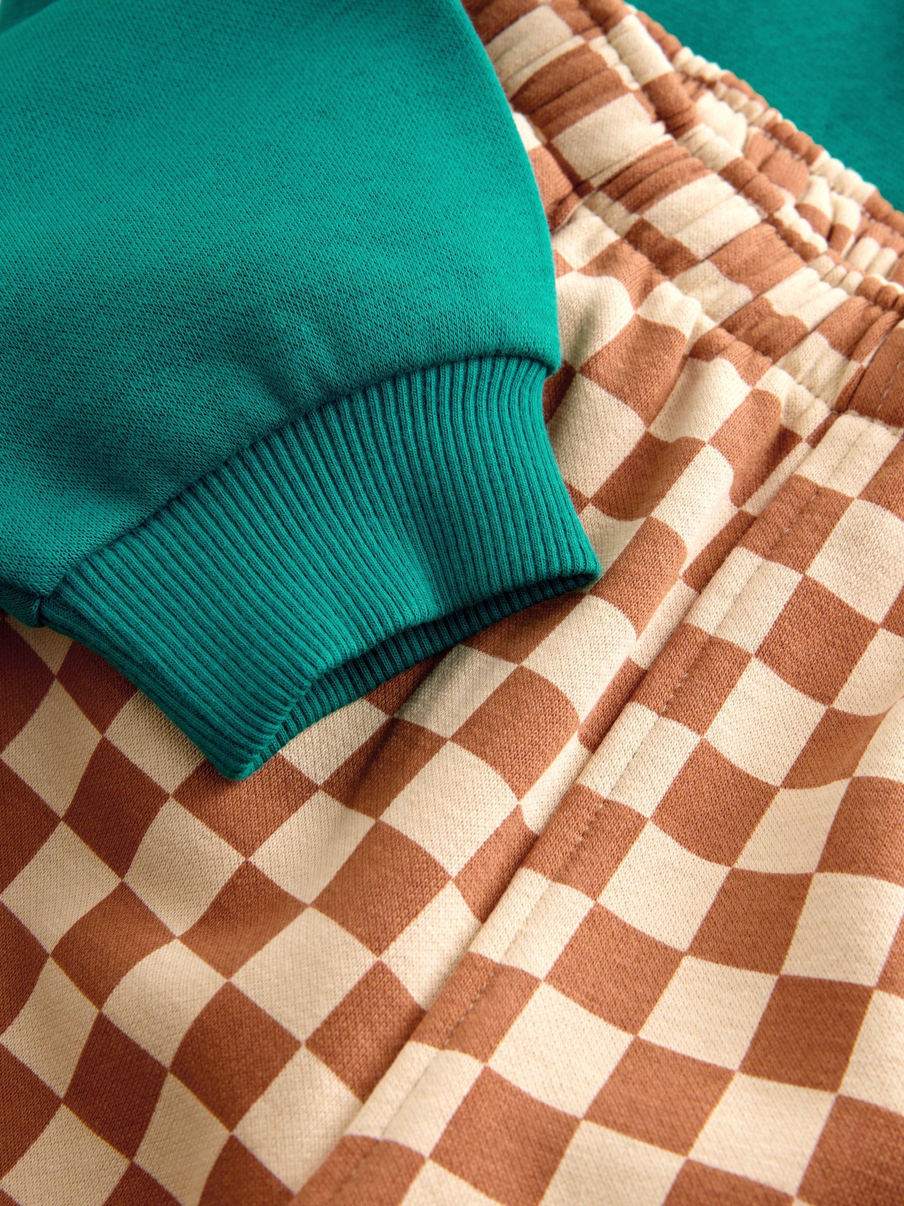Next Tuta Felpa Jogger Bambino Green Croissant Cotone