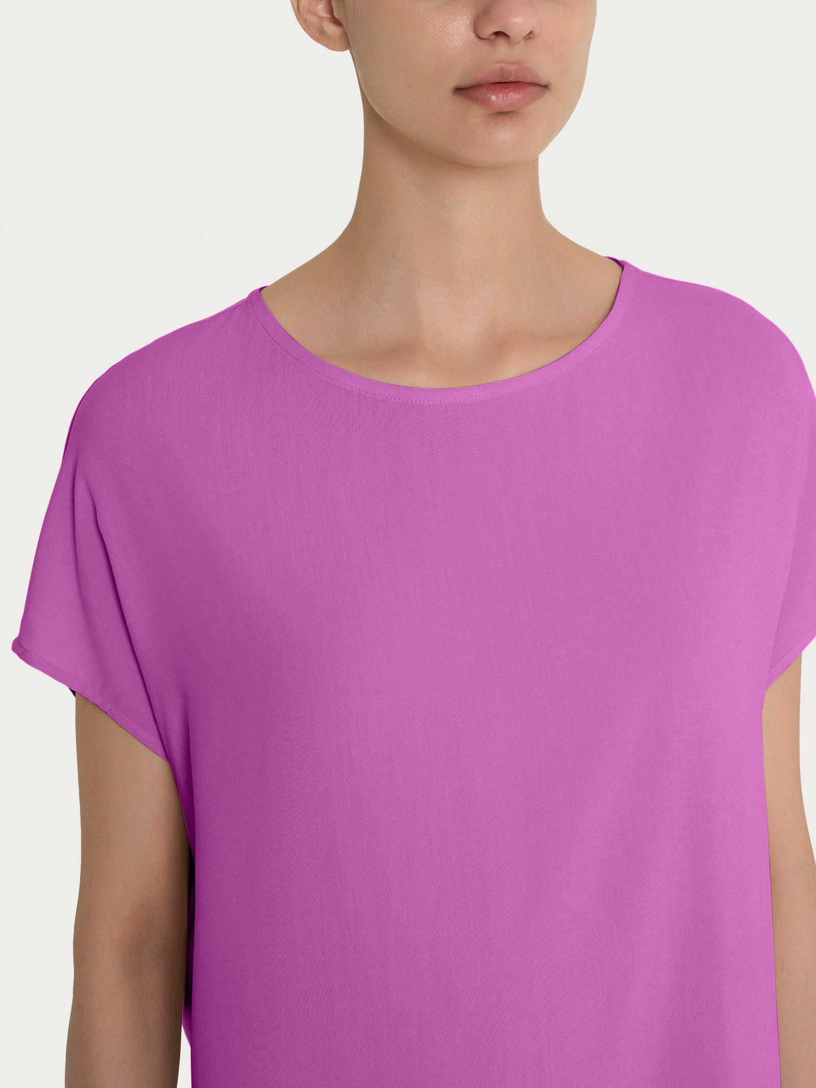 Ragno Ecoseta Blusa Manica Kimono viscosa viola Cattleya Orchid