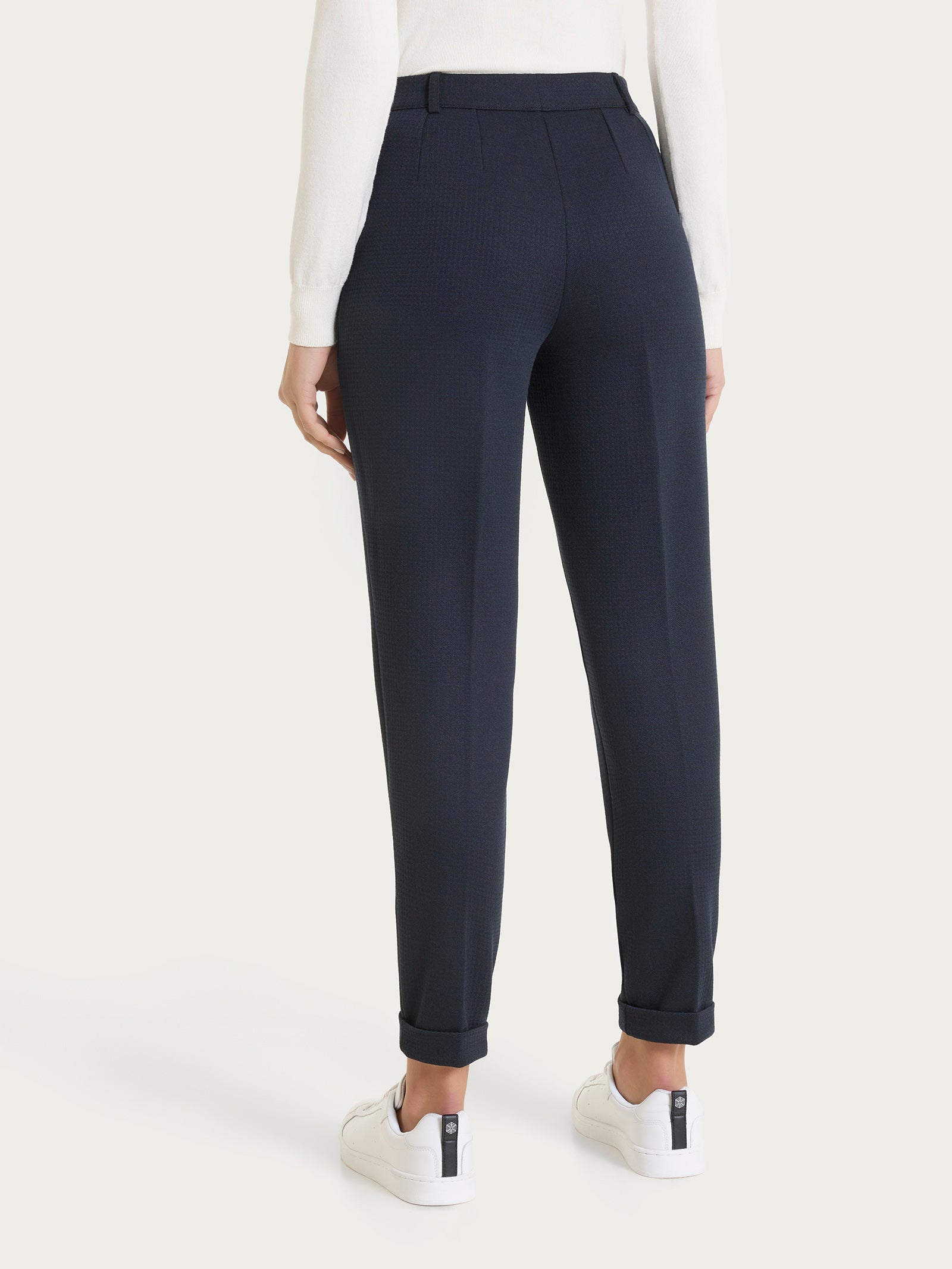 Ragno Compact pantalone chino slim check Fant.Bleu