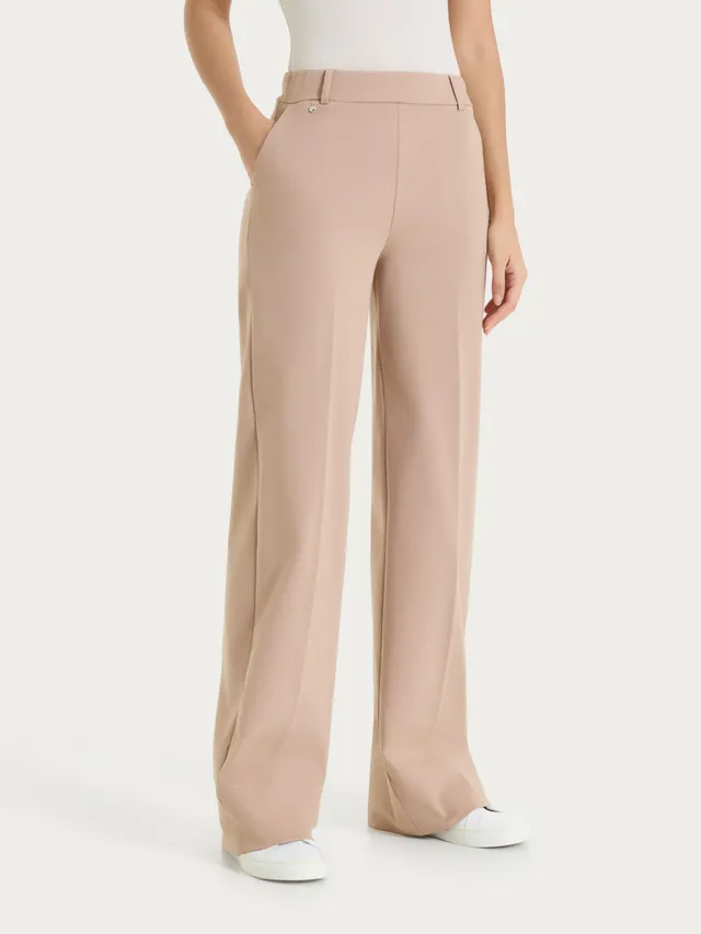 Ragno Compact Light Pantalone ampio Warm Taupe misto cotone
