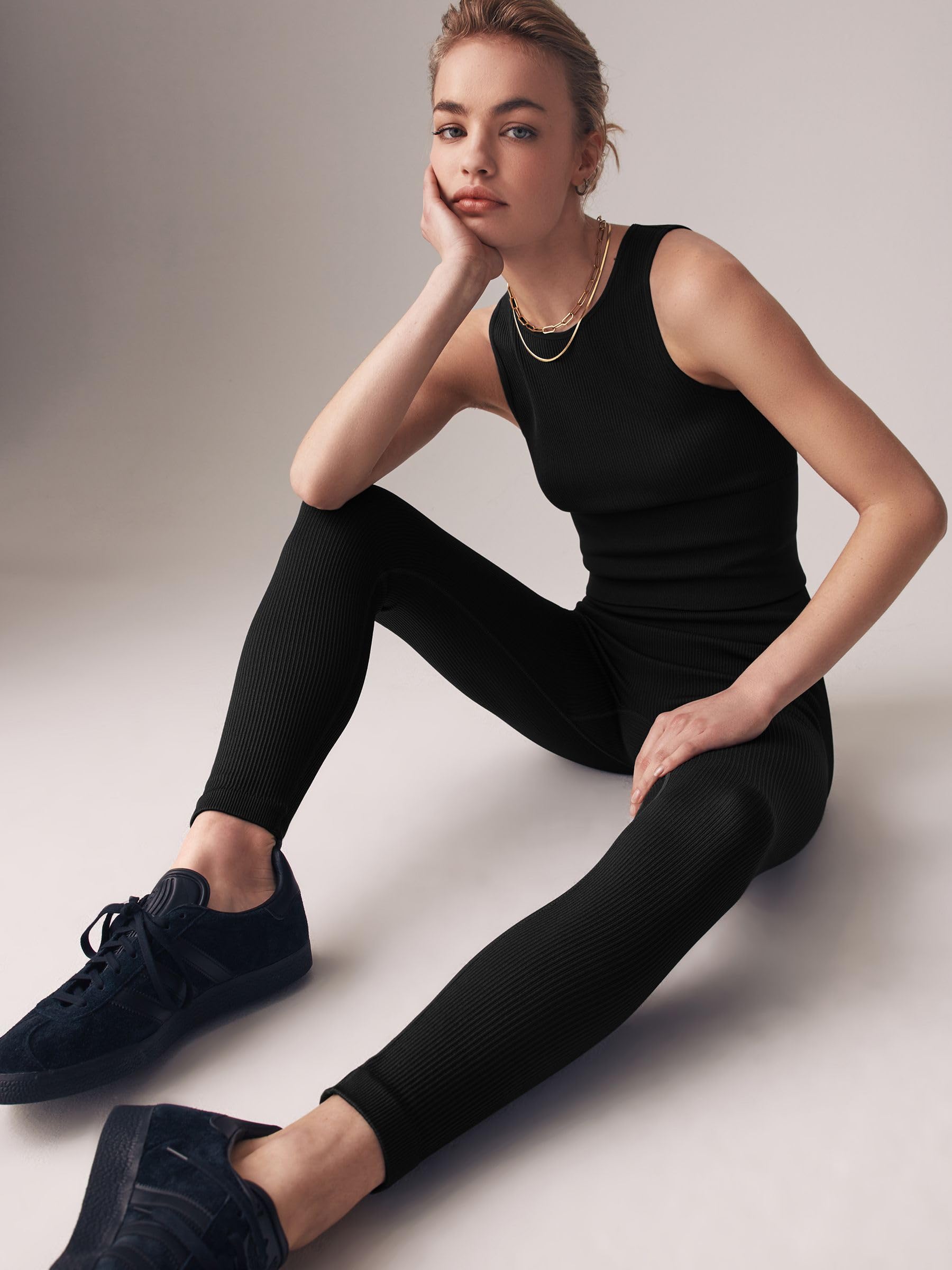 Geo Next The Set leggings vita alta seamless 2 pezzi a coste