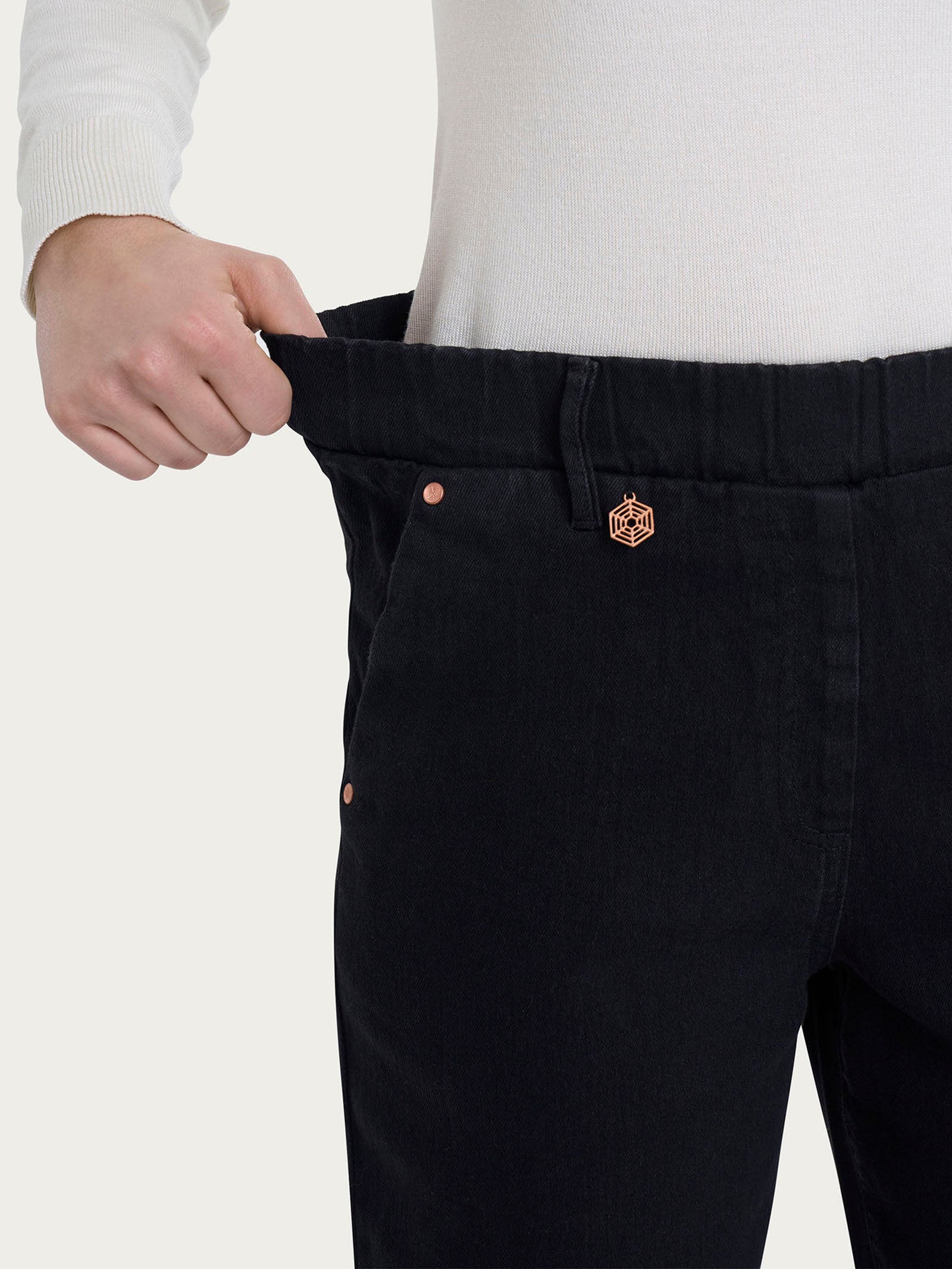 Ragno 4 Seasons Denim jeans carota nero comodo