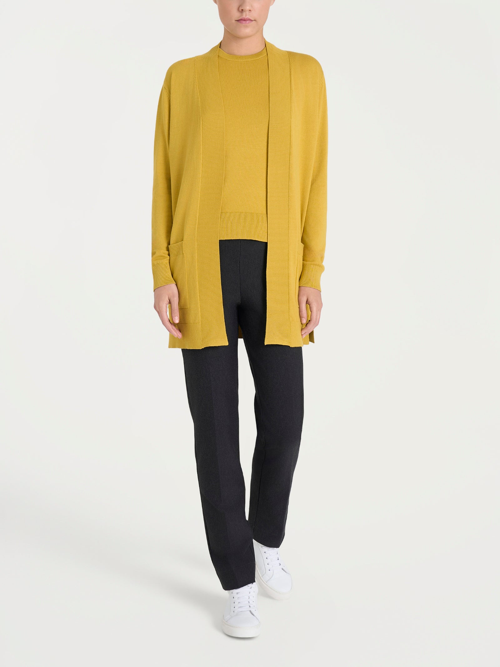 Ragno Four Seasons Cardigan Bottoni Oil Yellow viscosa