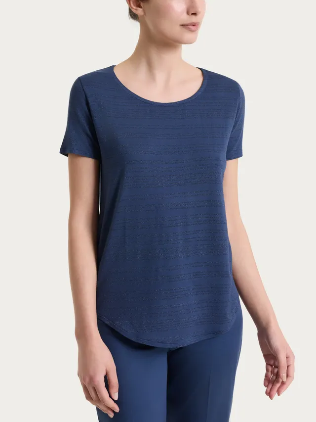 Ragno Viscosa Summer Maglietta Donna Oceana righe lurex