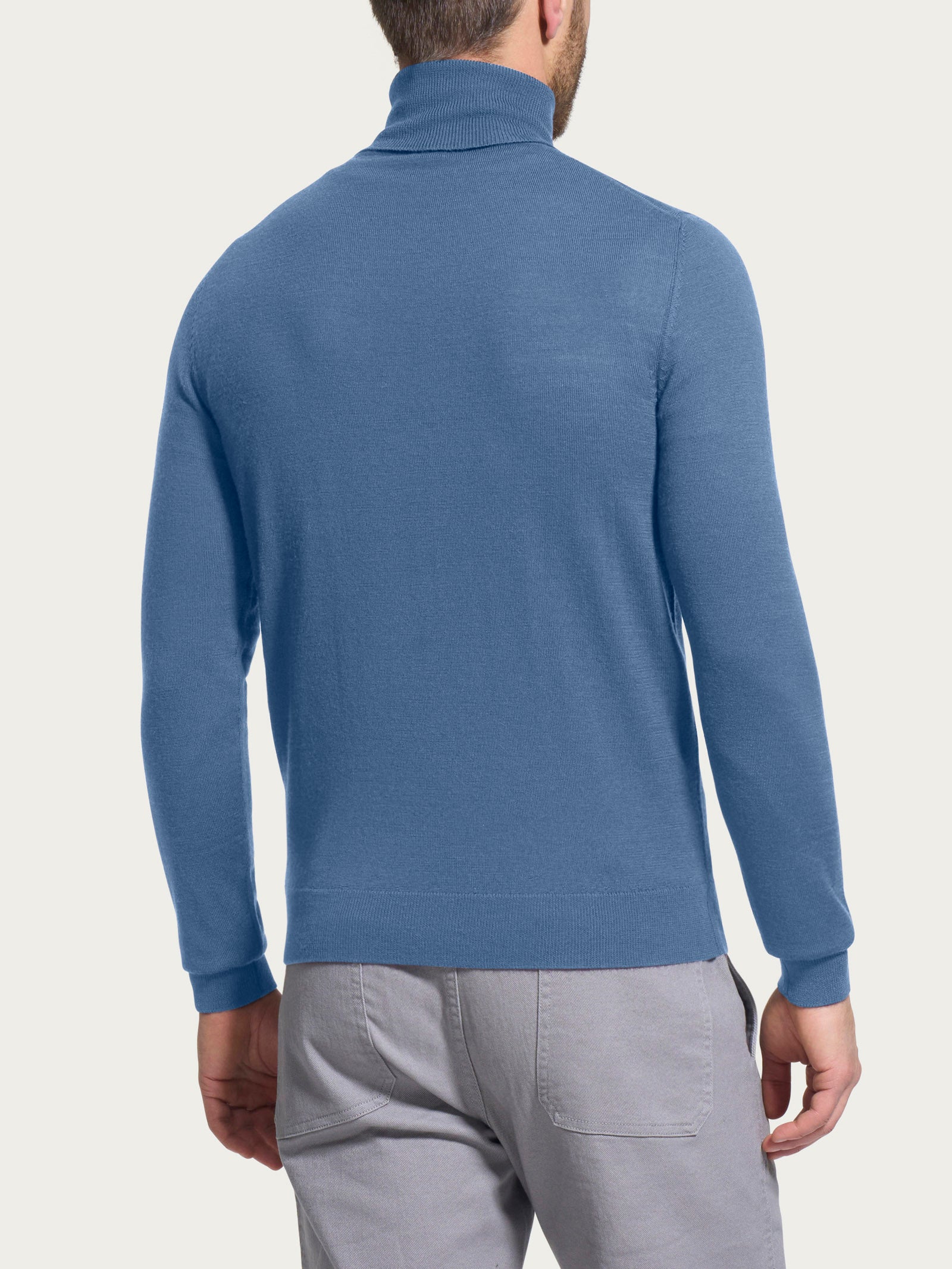 Ragno Merino Soft Dolcevita Uomo Blu Lana Merino