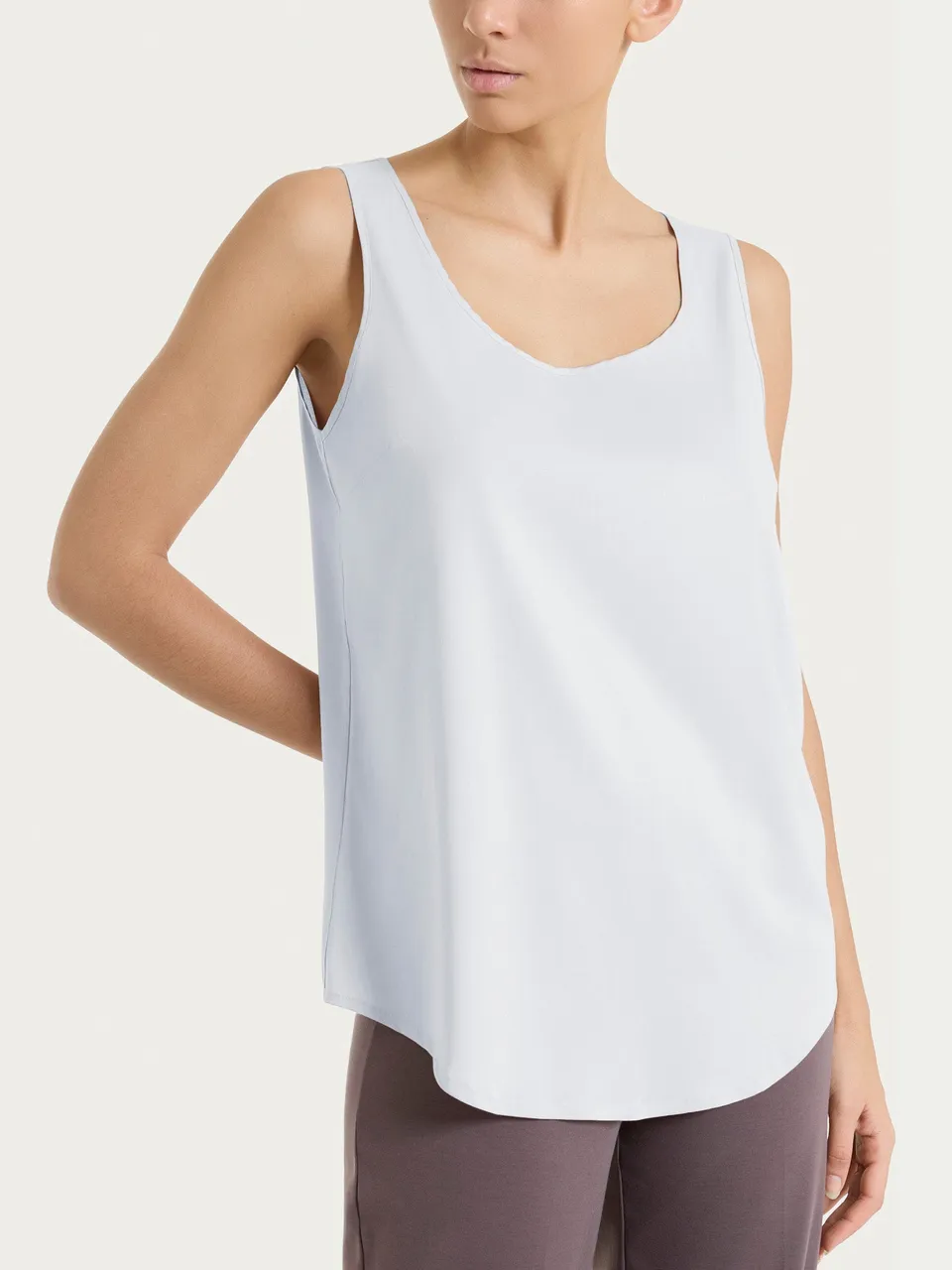 Ragno Voile Stretch Top Spalla Larga Lilac Hint leggero