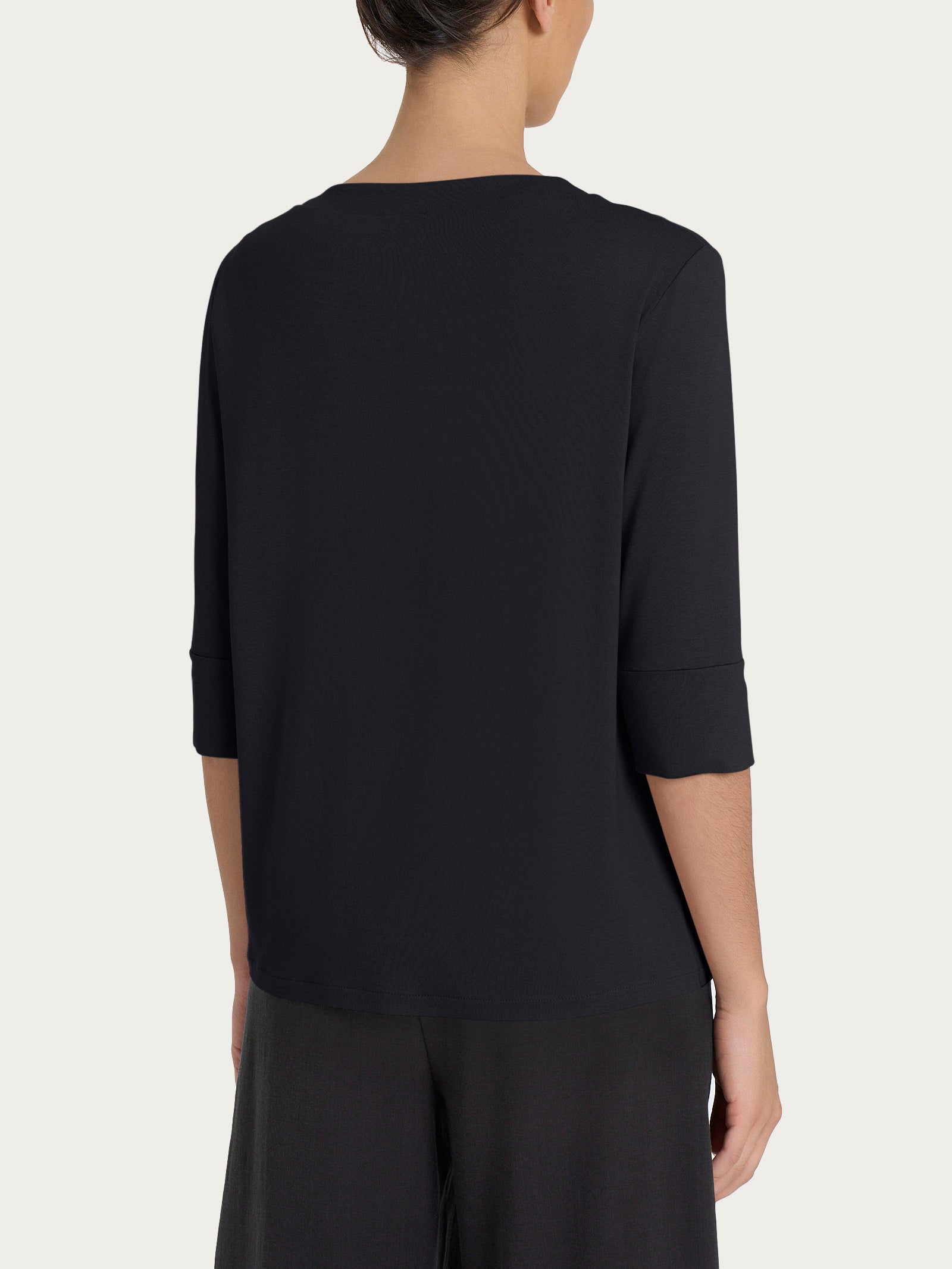 Ragno crêpe cardigan corto nero manica 3/4