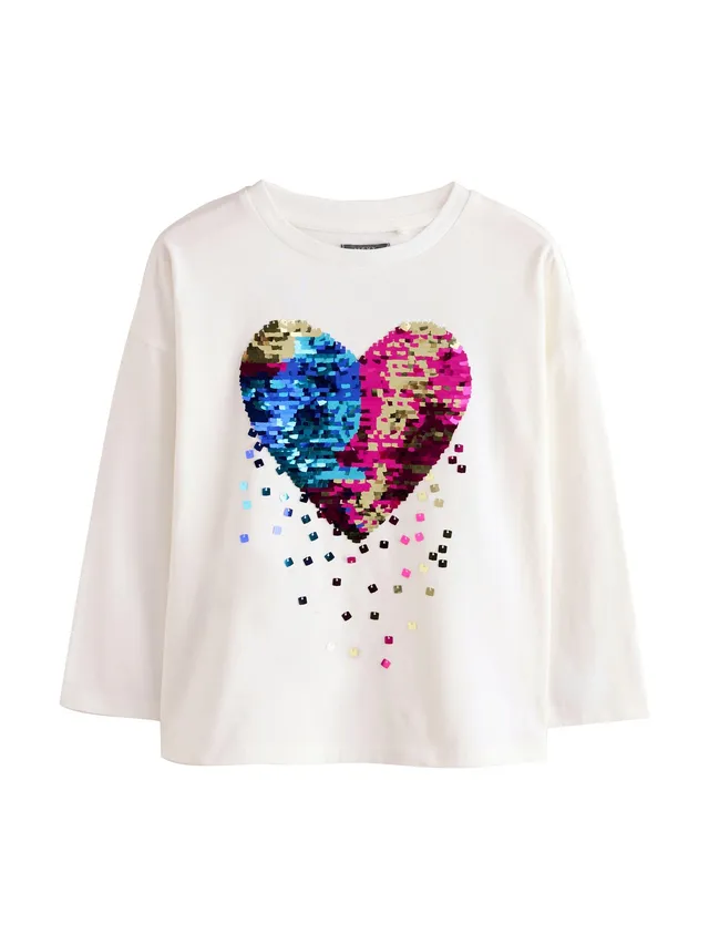 Geo Next Top Bambina Maniche 3/4 con Paillettes Nero
