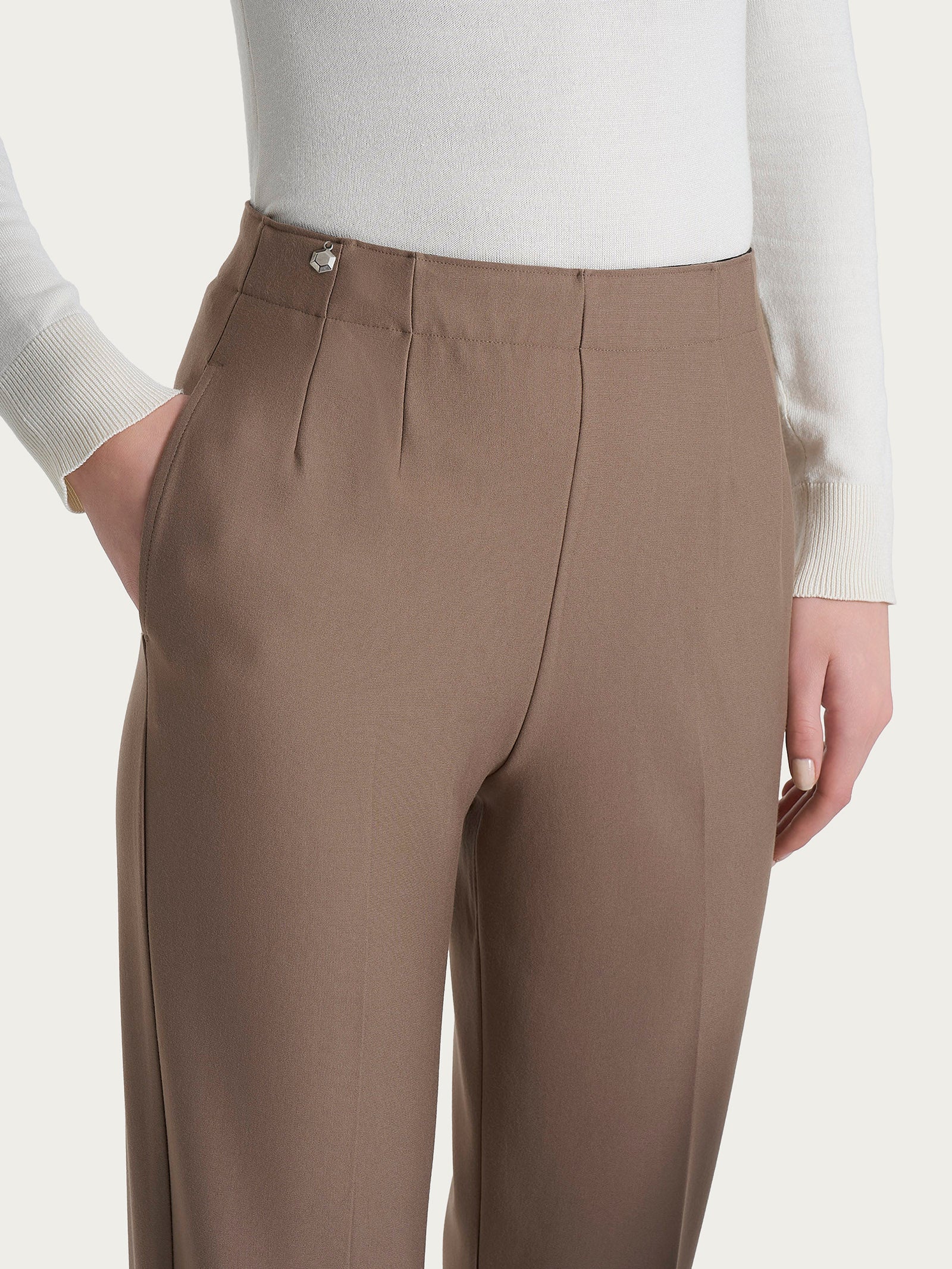 Ragno Compact Pantalone Carrot con Tasche Pine Bark Elasticizzato