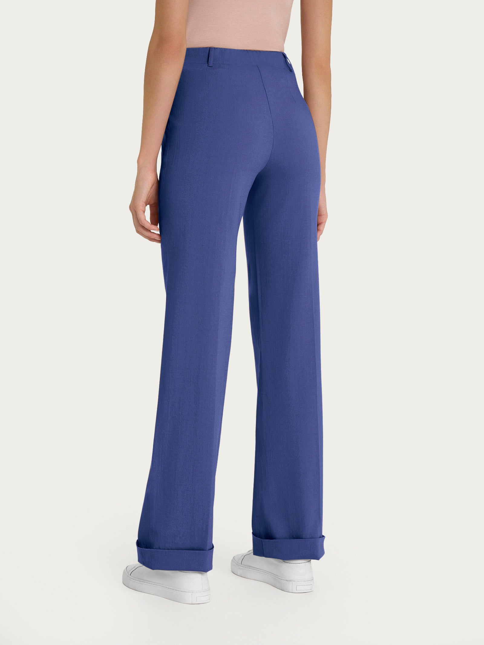 Ragno Super Natural Pantalone Dritto Skipper Blue con risvolto