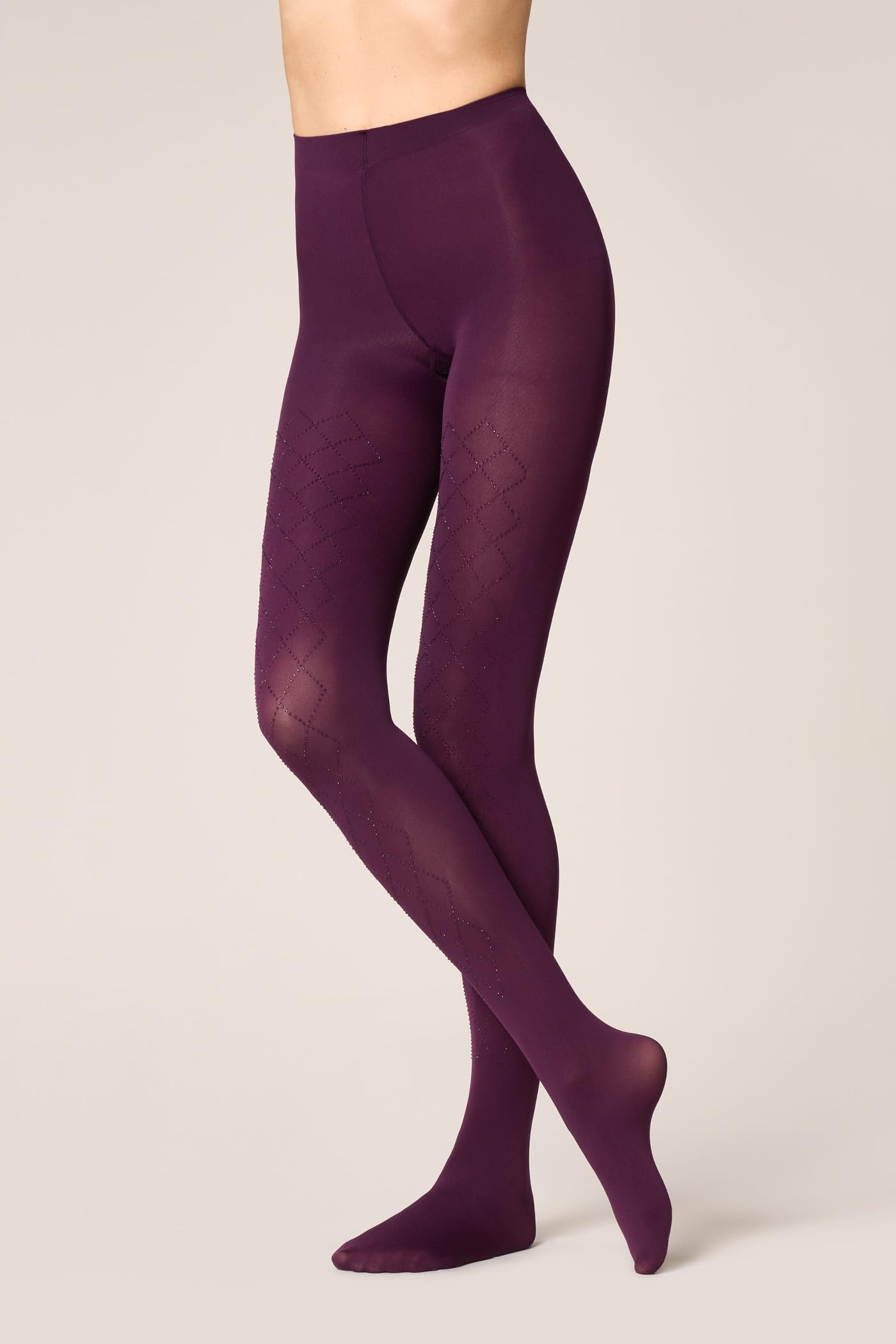 Goldenpoint Collant Strass Diamond Donna applicazione luminosa