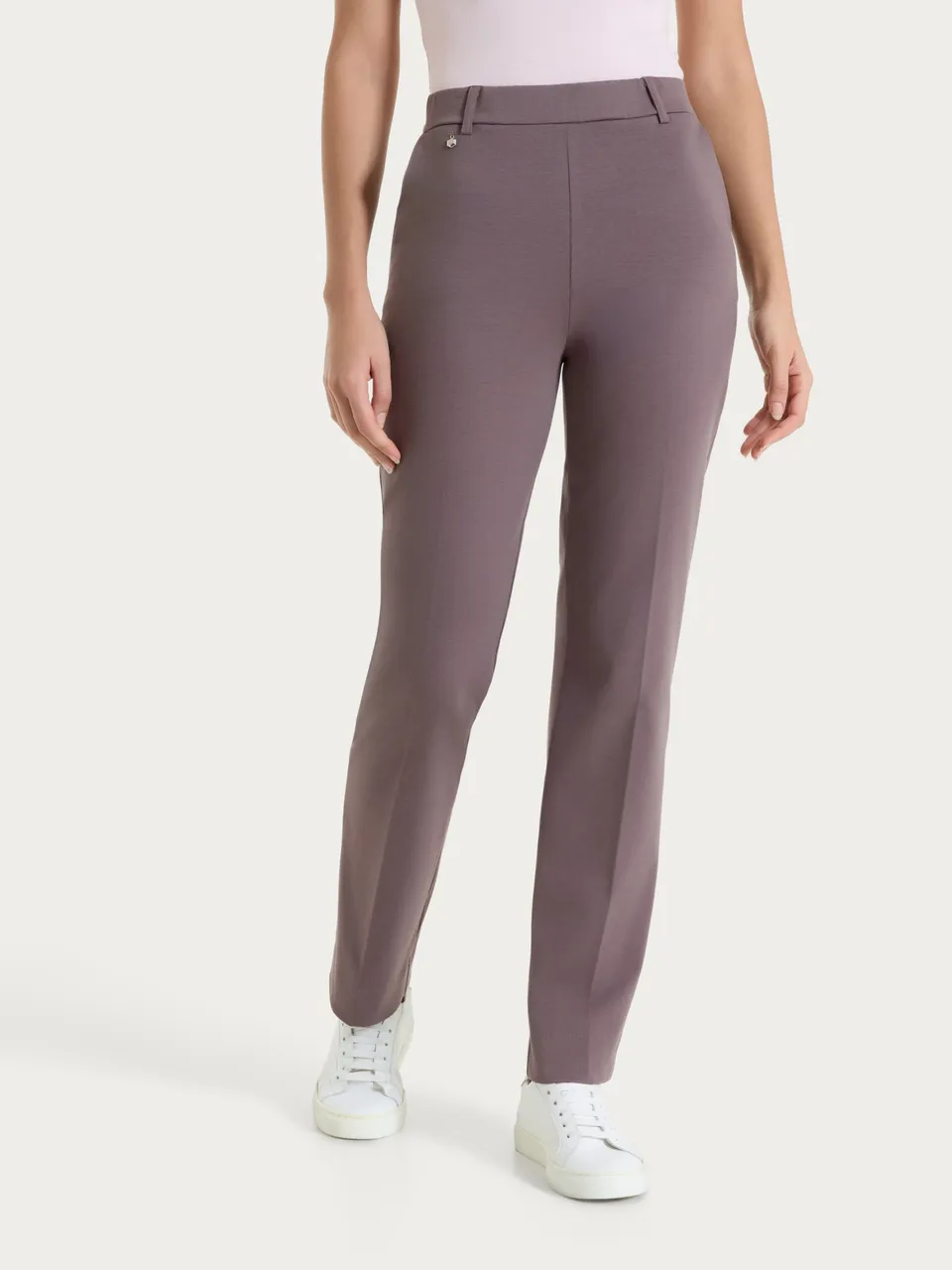 Ragno Compact Light Pantalone Dritto Tasche Plum Truffle