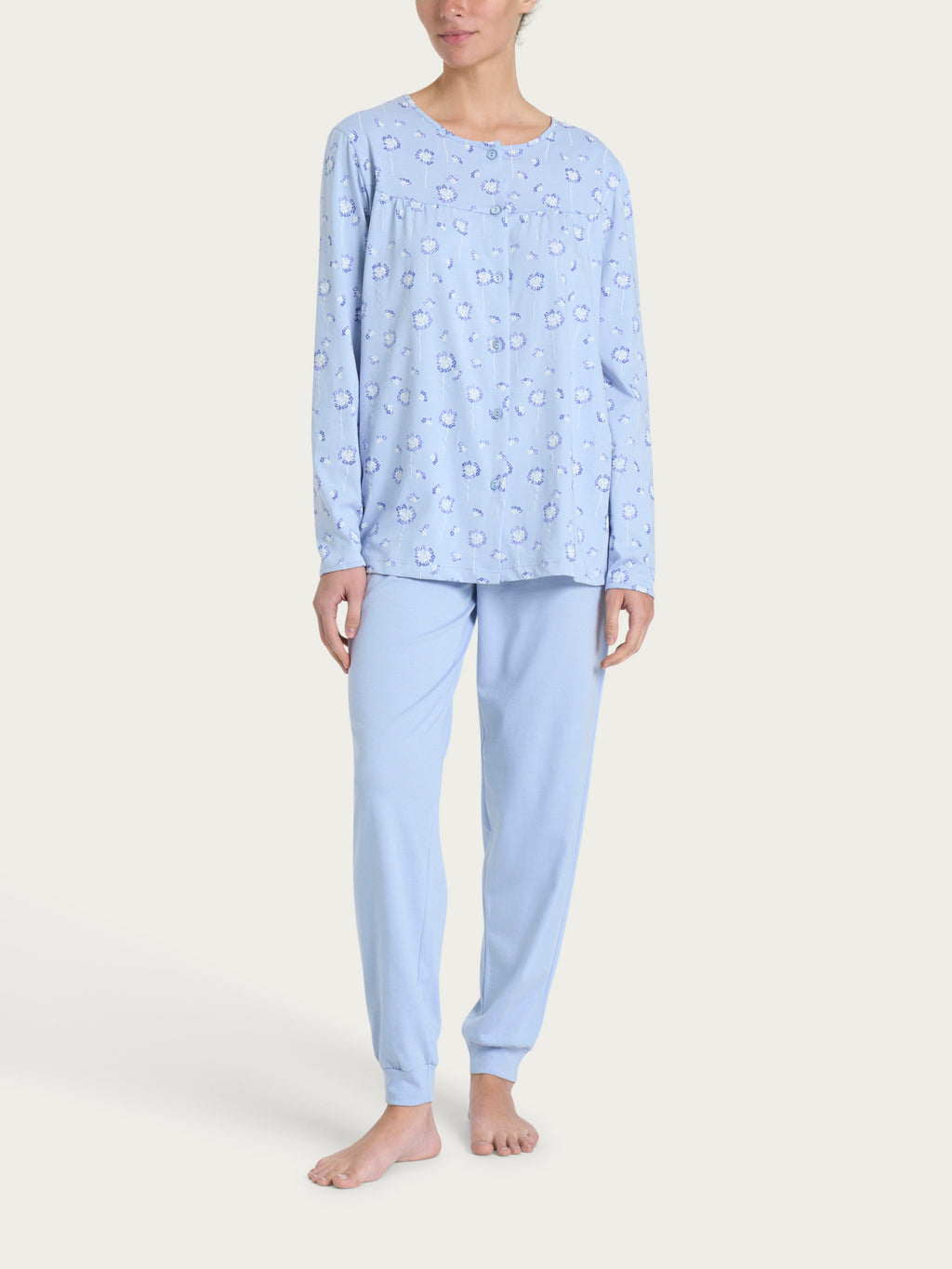 Ragno Jersey Cotone Pigiama Aperto Donna Brunnera