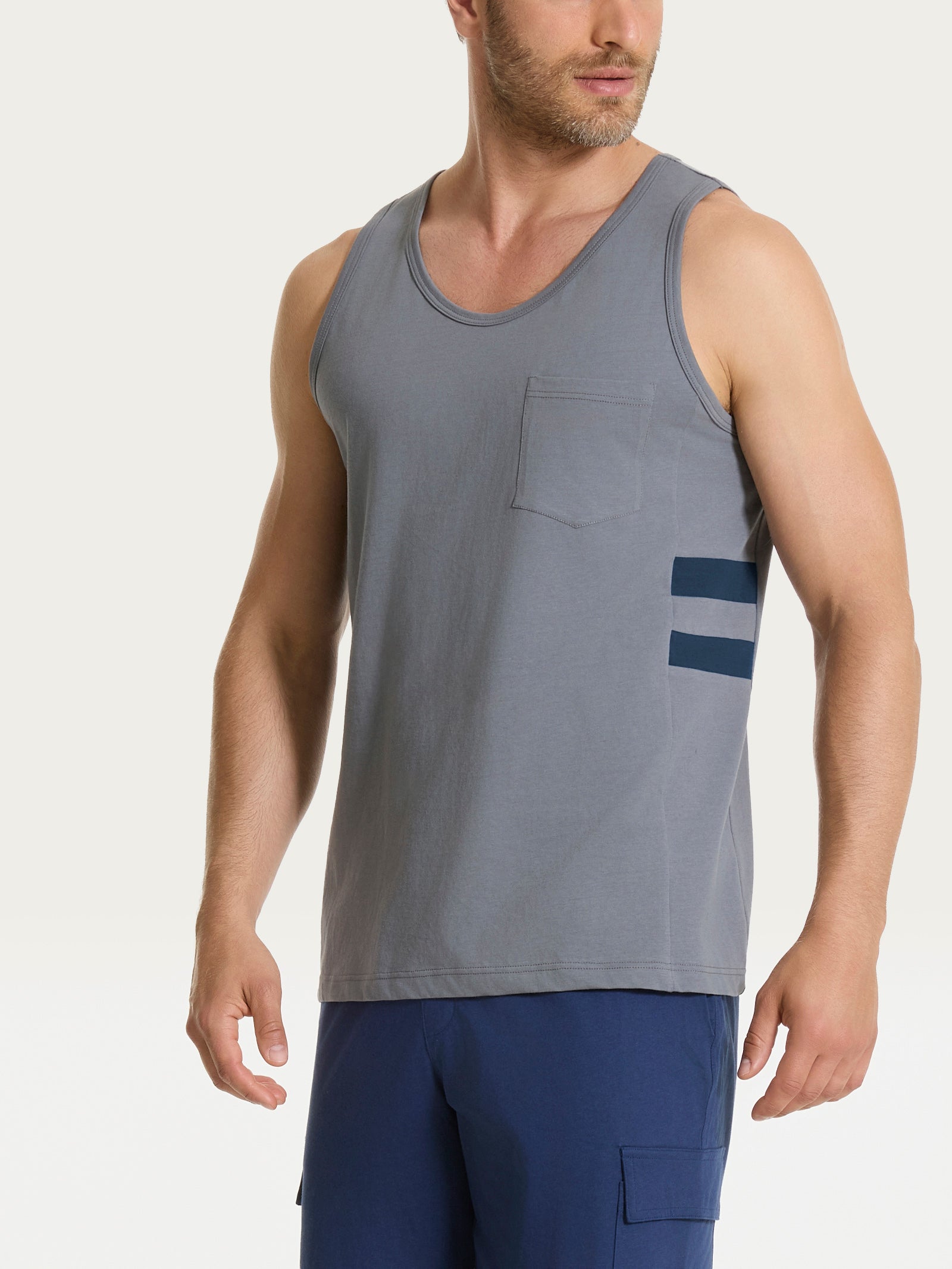 Ragno Jersey Canottiera Uomo Cotone Fantasia Poppy Seed