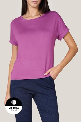 Goldenpoint Maglia Scollo Tondo Manica Corta Risvolto Lunghezza Regolare donna
