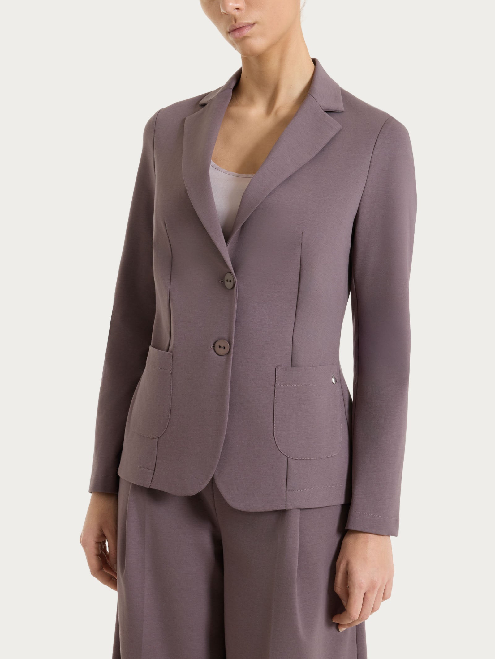 Ragno Compact Light blazer Plum Truffle due bottoni