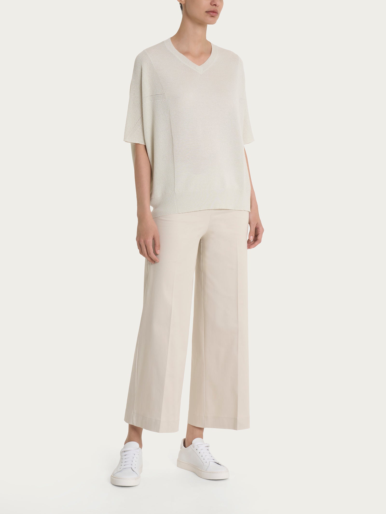 Ragno Viscosa Summer maglia scollo a V Crêpe Lurex Dawn Blue lurex