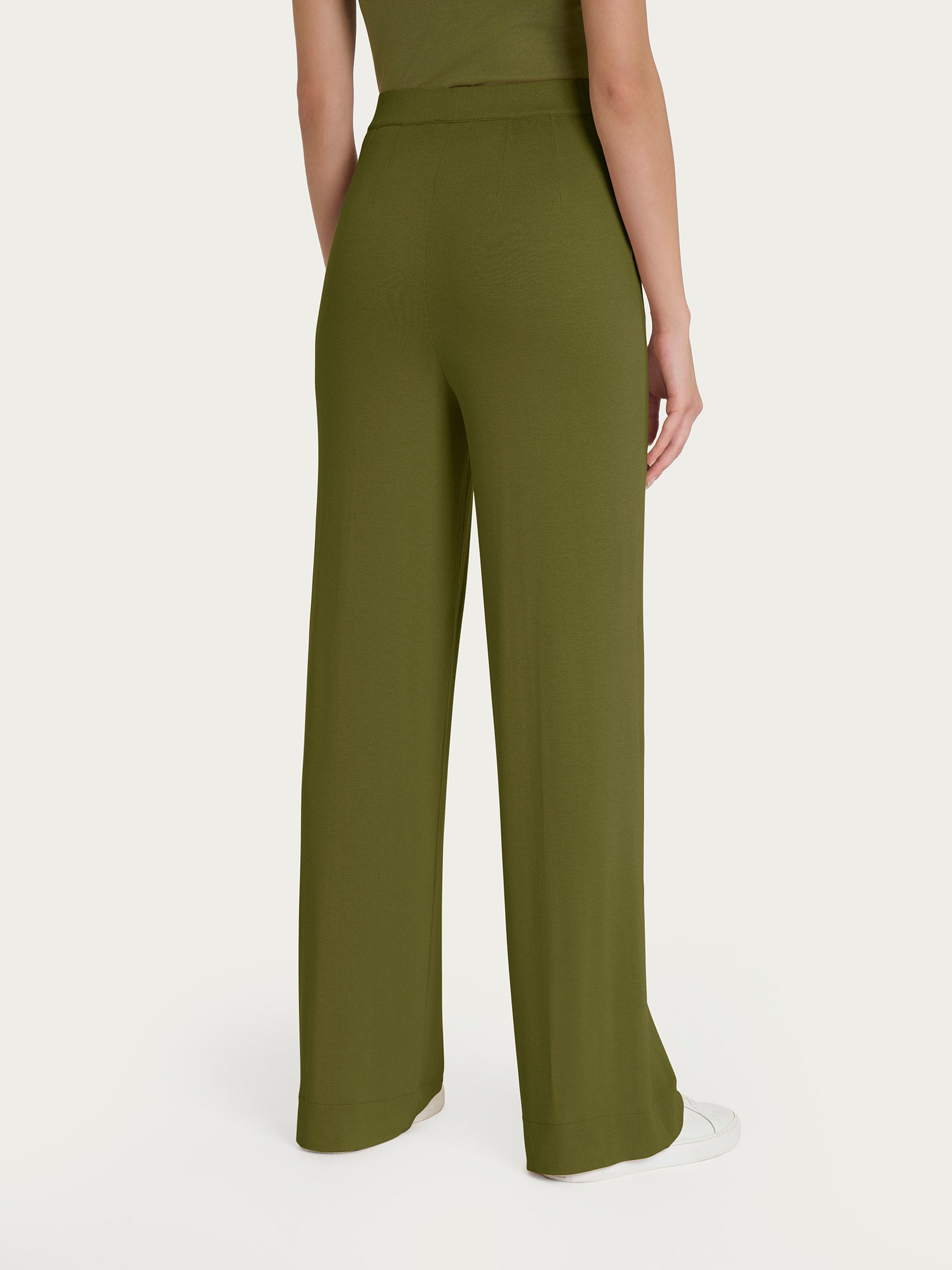 Ragno Viscosa Summer pantalone palazzo Sphagnum con tasche