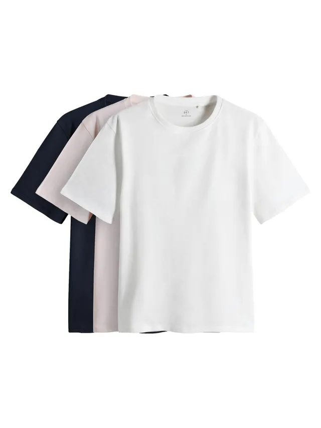 The Set T-Shirt Donna Maniche Corte 3 Pezzi Vestibilità Comoda