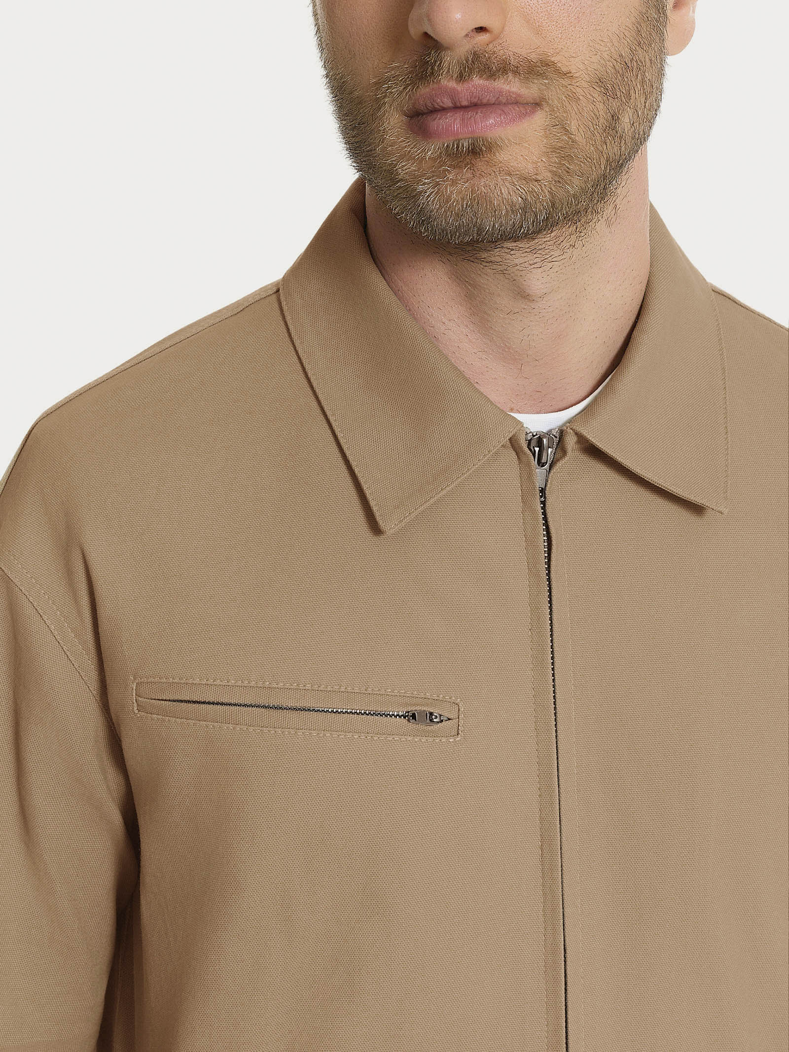 Ragno Canvas Stretch giacca zip uomo Tiger's Eye