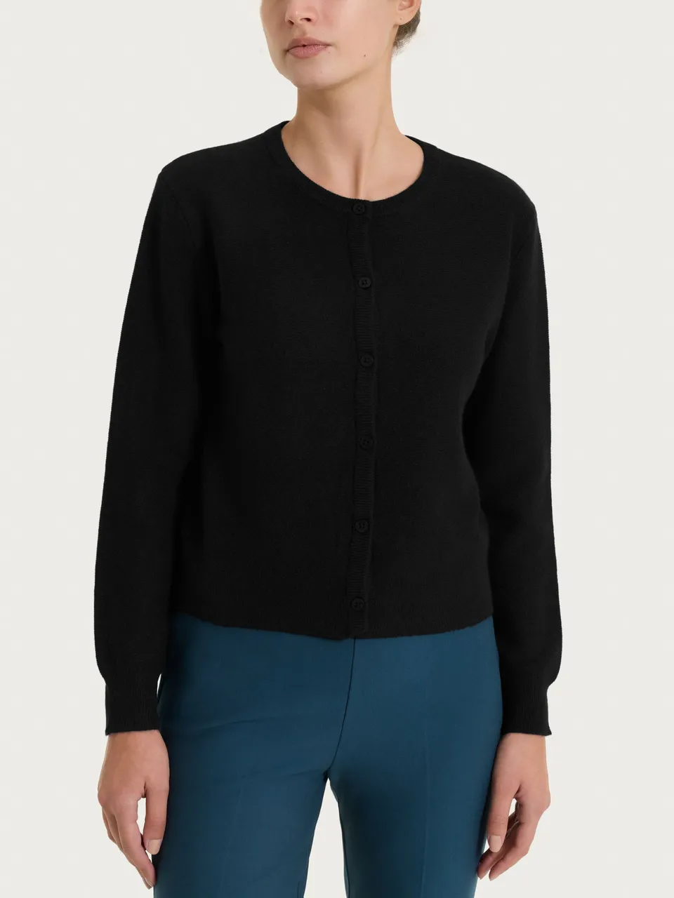 Ragno Natural Soft Cardigan Corto Punto Links Nero