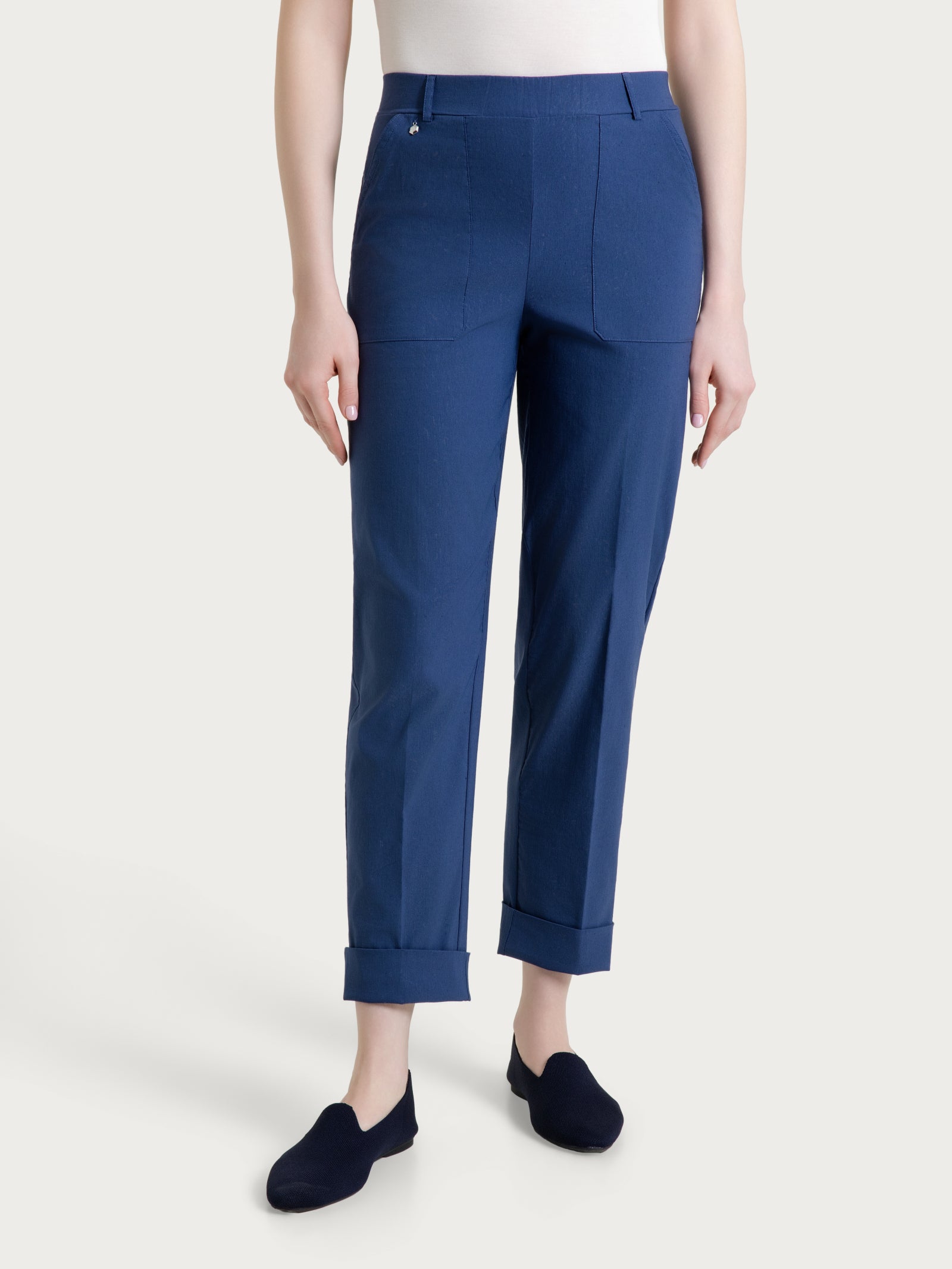 Ragno Pantalone Carota Tapered Lino Oceana Tasche