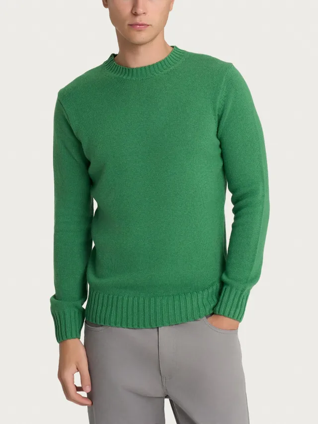 Ragno Nice Wool pull girocollo uomo Juniper misto cotone