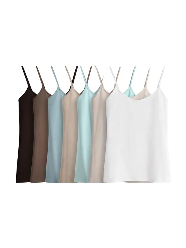 Next The Set canotta donna spalline sottili pack 7 cotone
