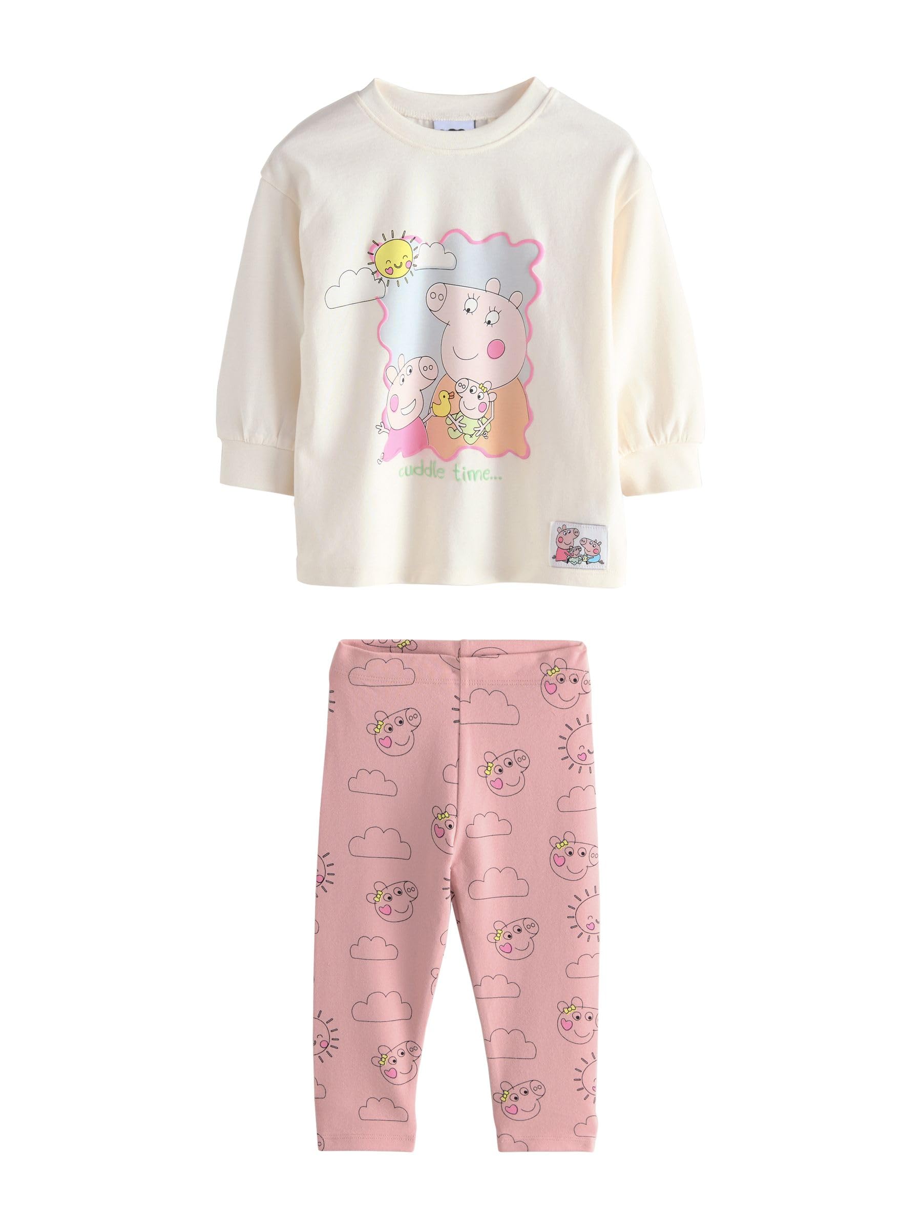 Next Peppa Pig completo bambina maglia leggings 74-80 morbido