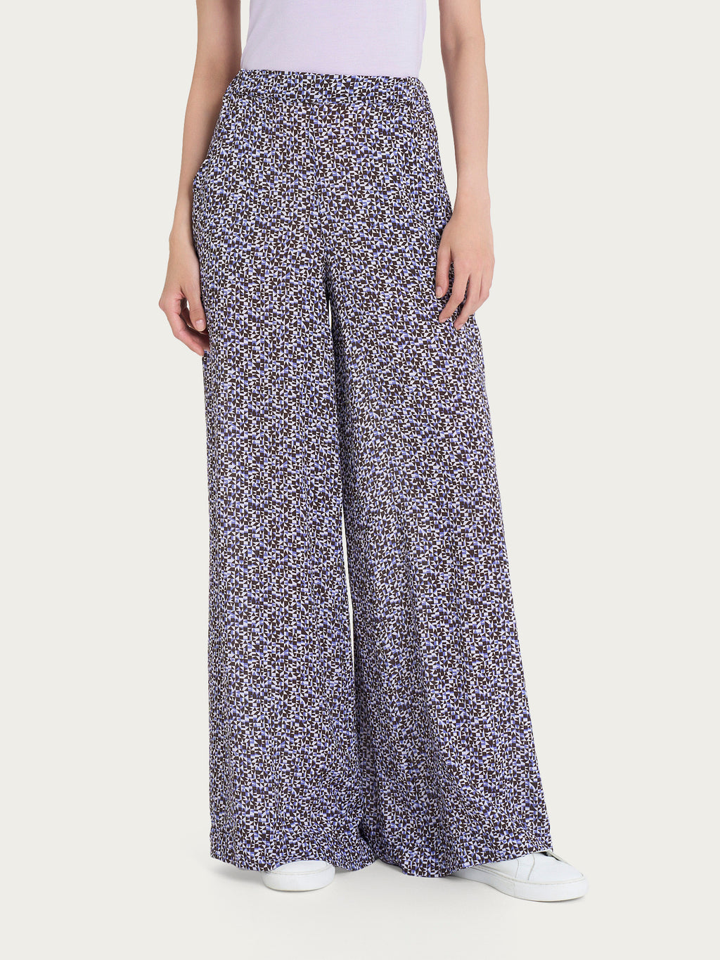 Ragno EcoSeta Palazzo Pants viscosa tasche Fant. Thistle