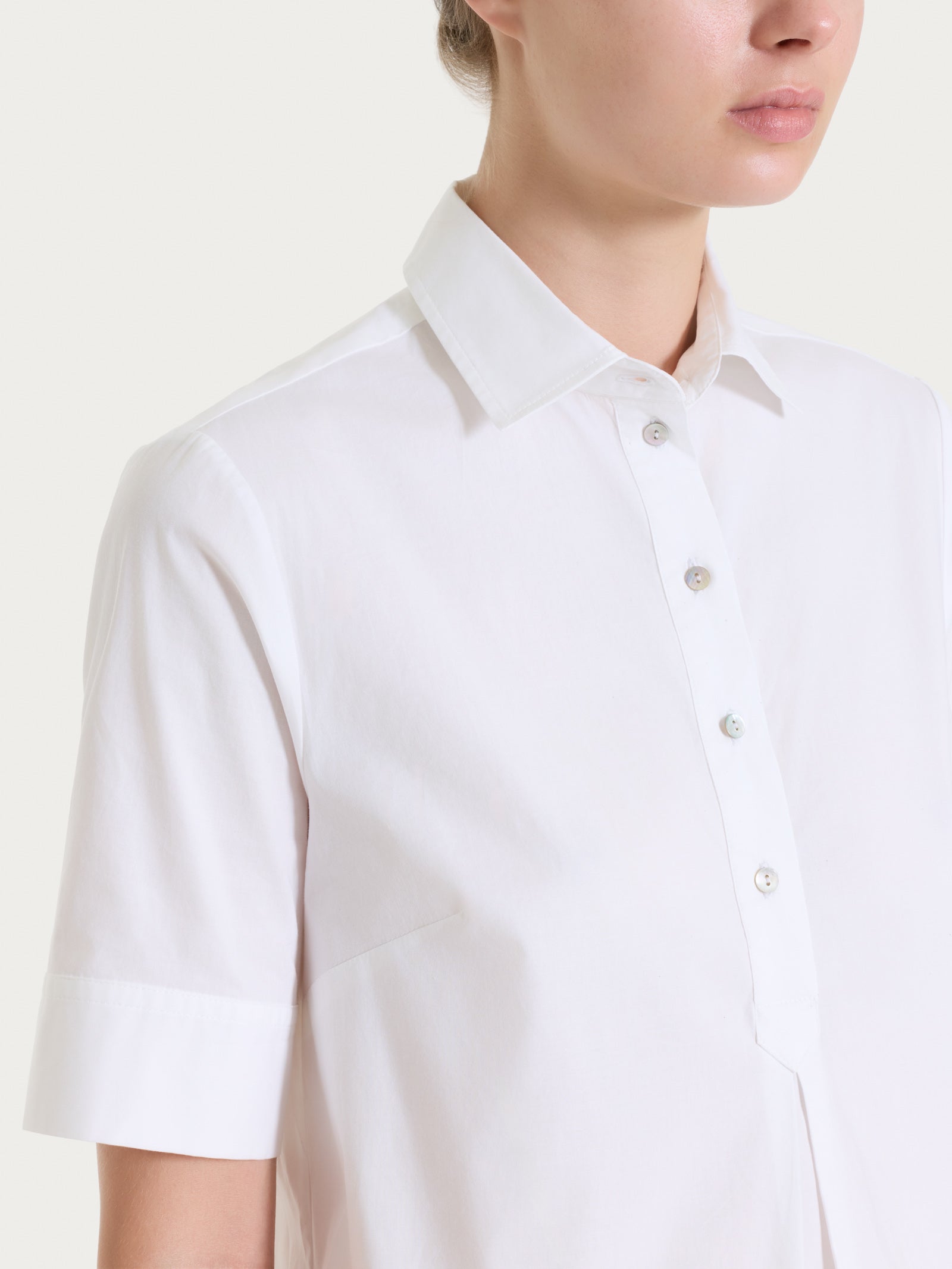 Ragno Puro Cotone camicia serafino poplin bianco