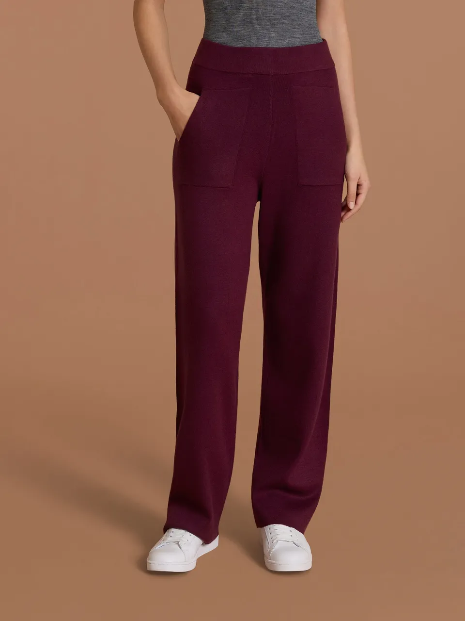 Ragno Super Soft pantalone ampio Fig viola wide leg