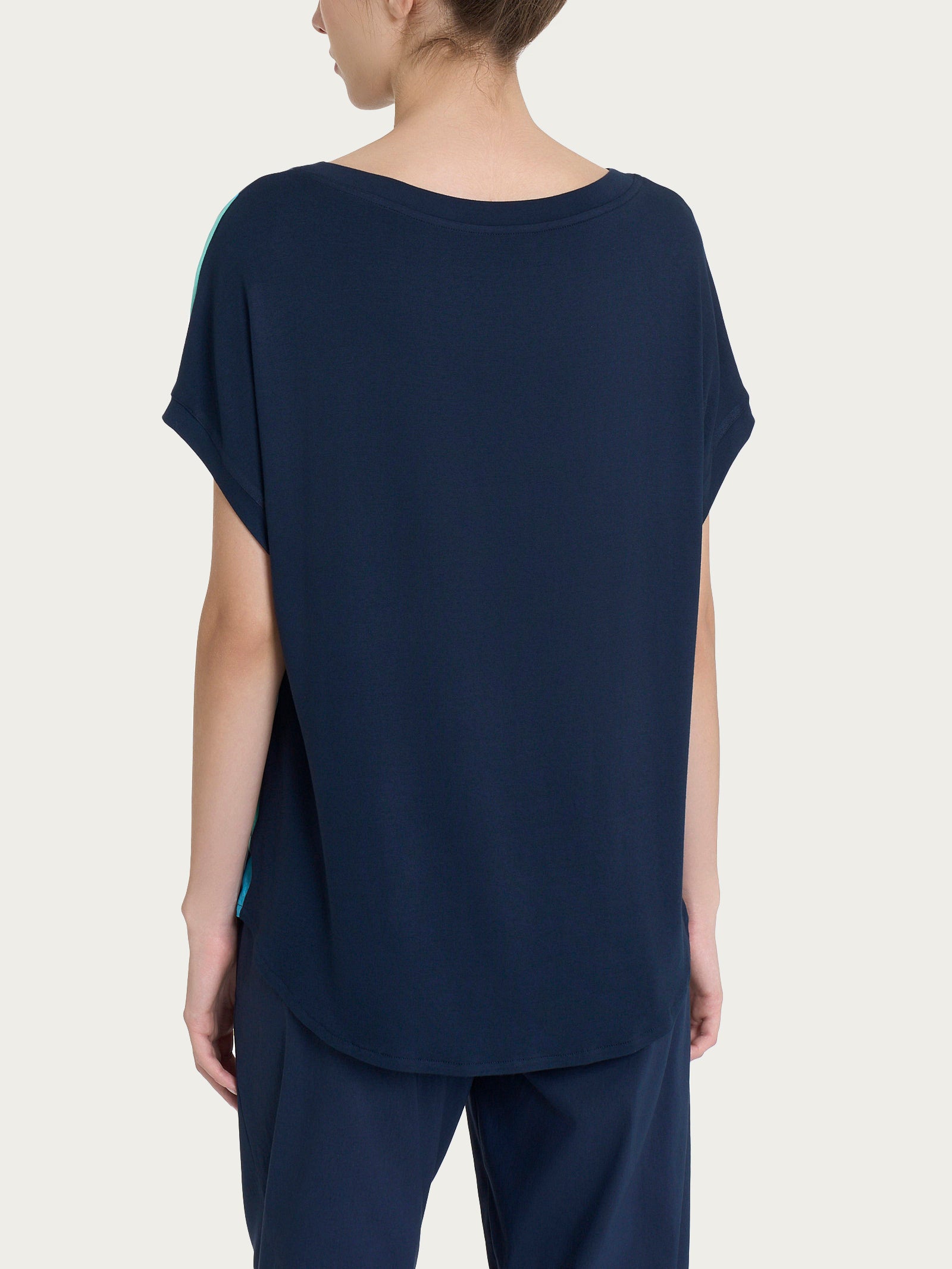 Ragno Viscosa Summer Maglietta Geometrica pool blue kimono