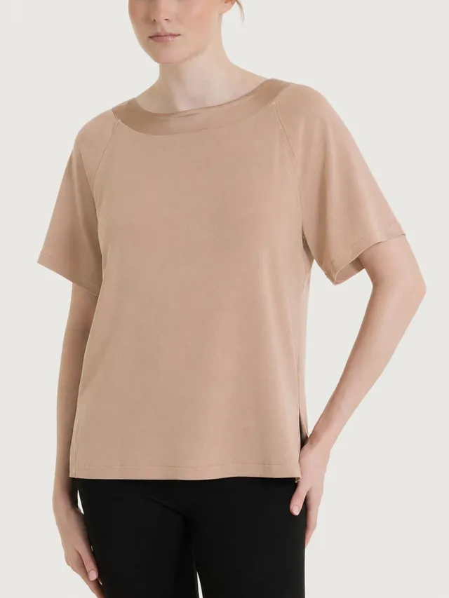 Ragno Viscosa Summer Maglietta Warm Taupe Manica Corta
