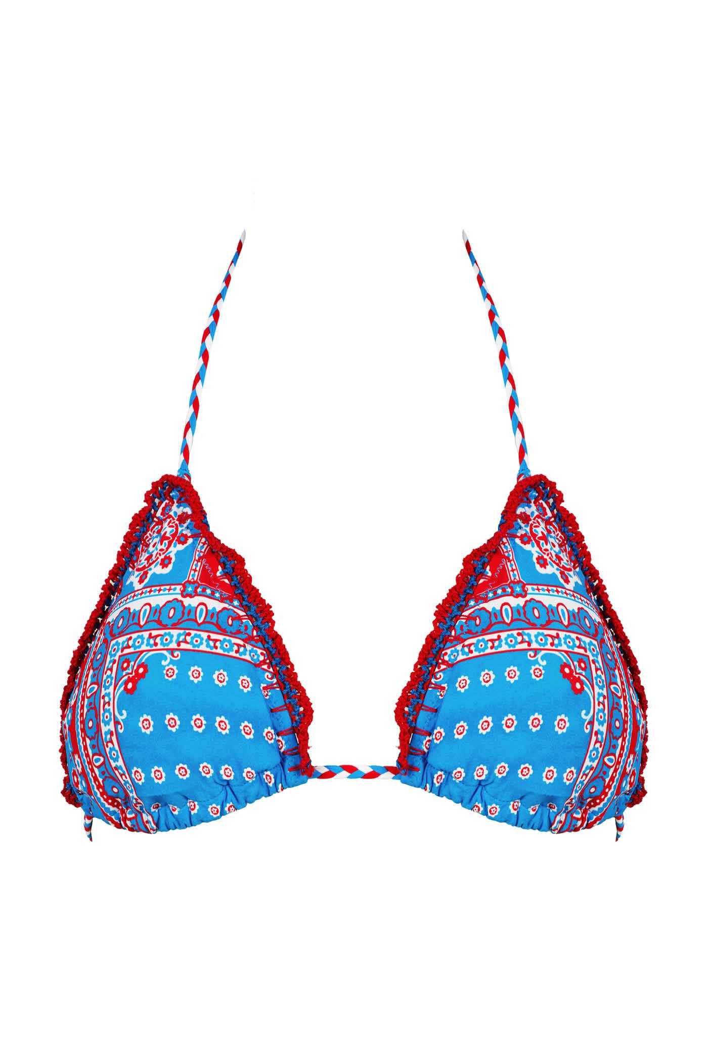 Goldenpoint Bandana top bikini triangolo scorrevole fantasia bandana