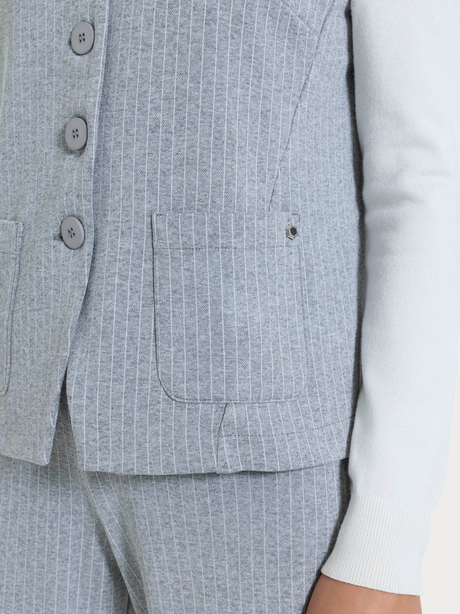 Ragno Comfort Gilet Gessato Donna Grigio Mel