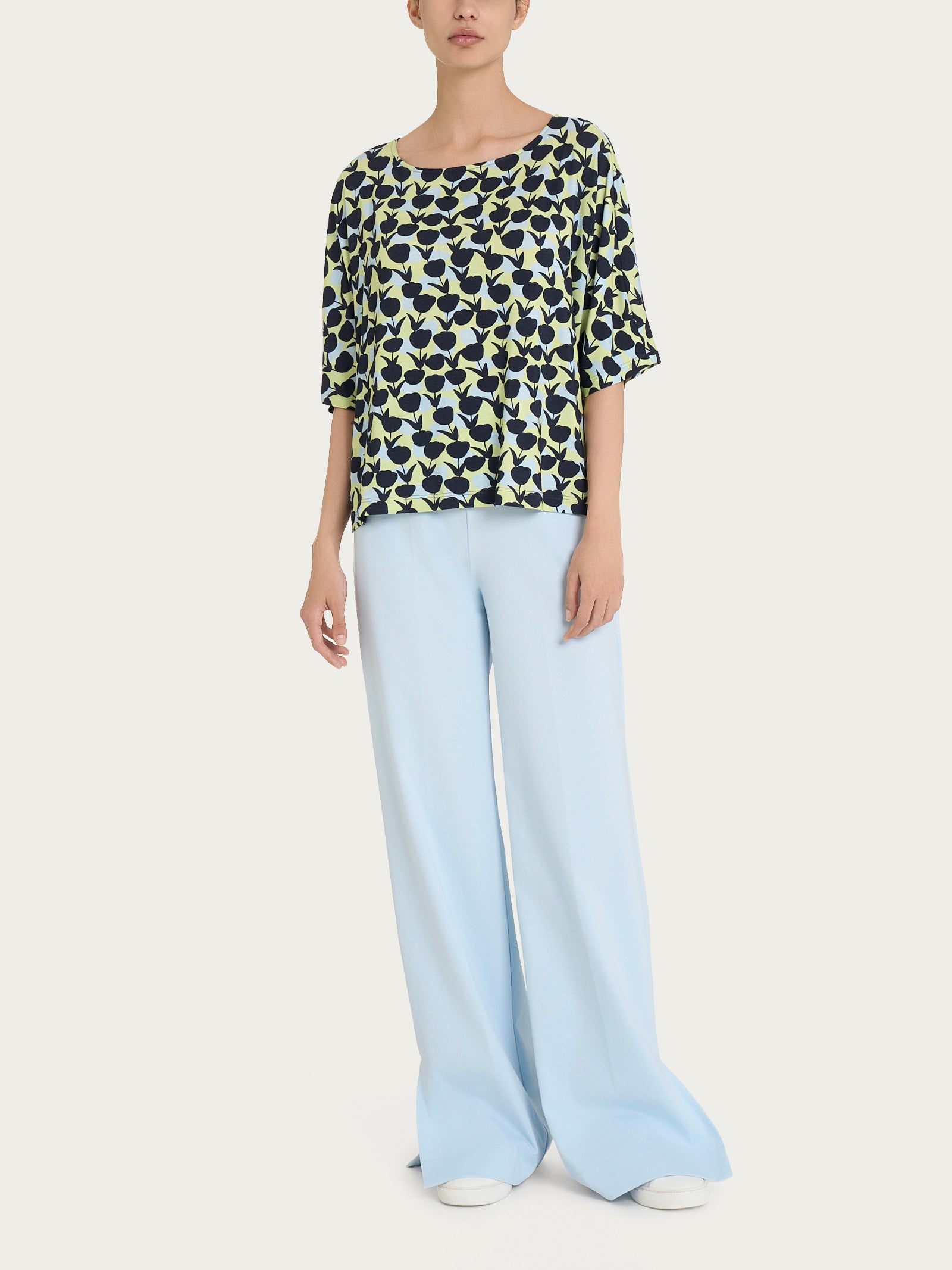 Ragno Viscosa Summer Blusa girocollo tulips Shadow Lime viscosa