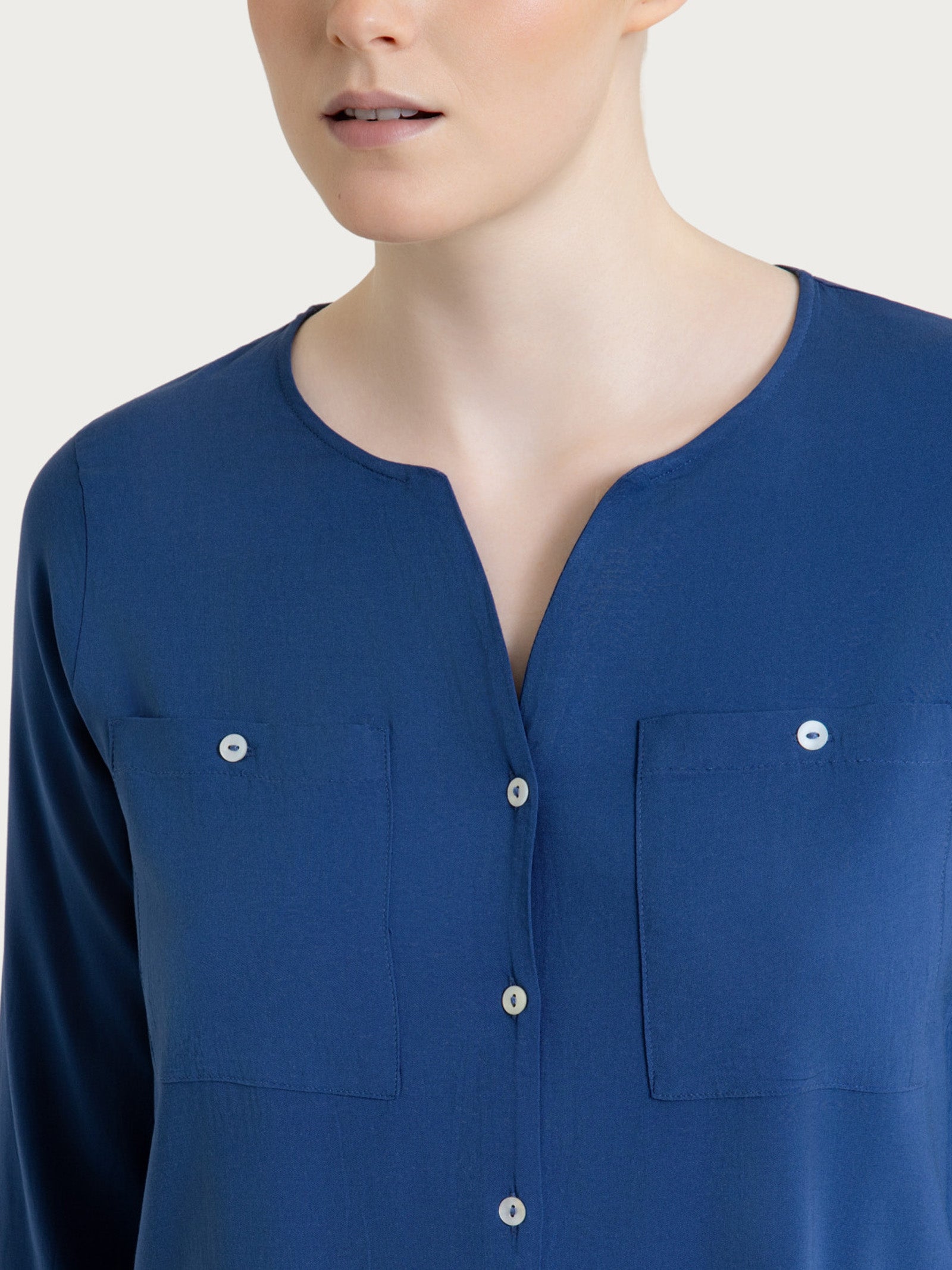 Ragno Viscosa Camicia blu Oceana voile