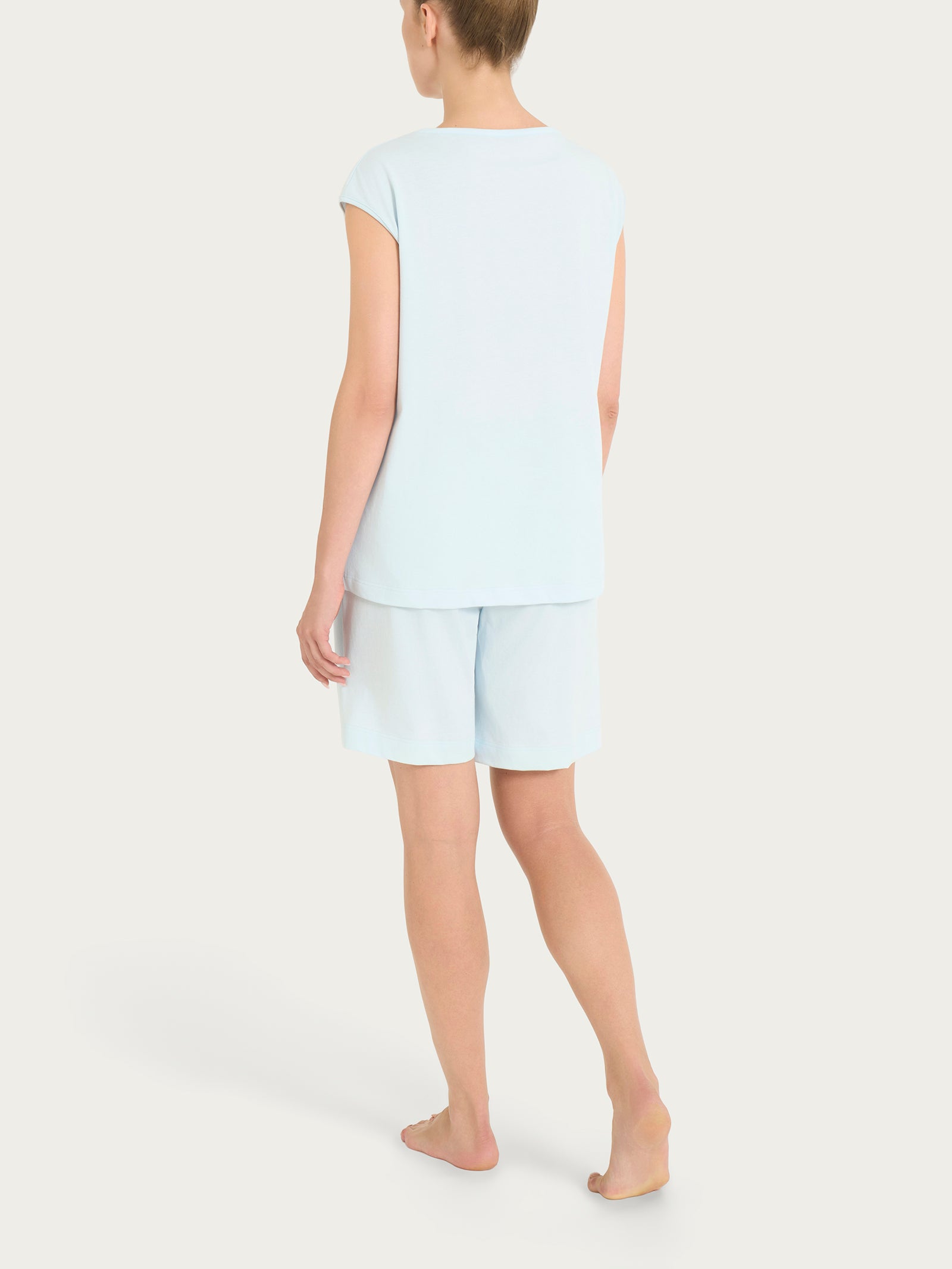 Ragno Country Air pigiama corto jersey cotone azzurro